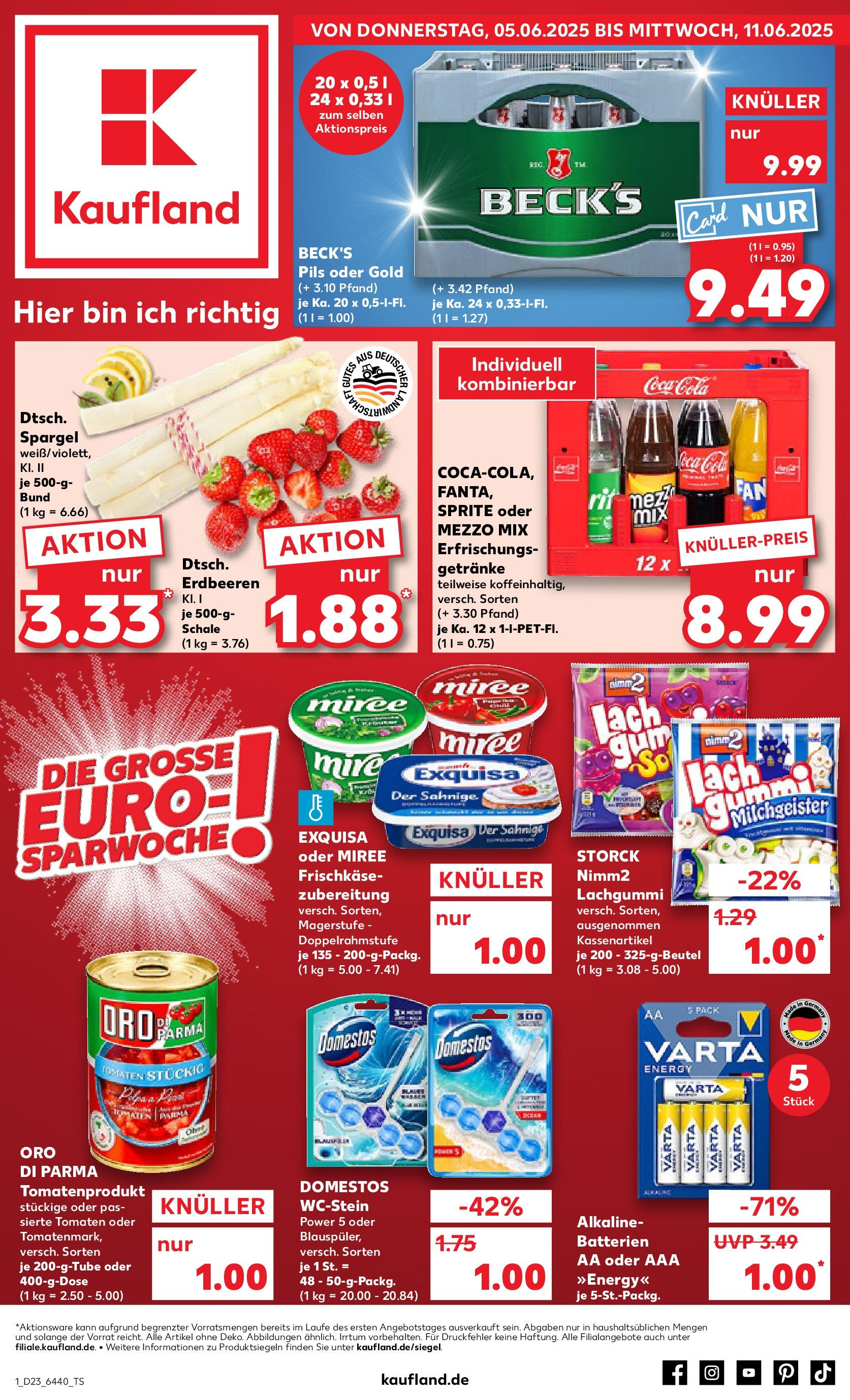 Kaufland prospekt Aschaffenburg (ab 05.06.2025) » Angebote Online | Seite: 1 | Produkte: Cola, Batterien, Spargel, Oro di parma Kaufland prospekt Aschaffenburg (ab 05.06.2025) » Angebote Online zum Blättern | Seite: 1 | Produkte: Cola, Batterien, Spargel, Oro di parma