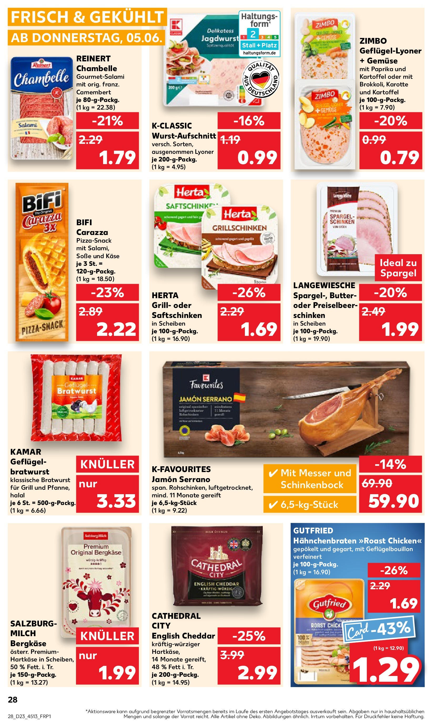 Kaufland prospekt Biberach An Der Riß (ab 05.06.2025) » Angebote Online | Seite: 28 | Produkte: Bratwurst, Gemüse, Salami, Pizza Kaufland prospekt Biberach An Der Riß (ab 05.06.2025) » Angebote Online zum Blättern | Seite: 28 | Produkte: Bratwurst, Gemüse, Salami, Pizza