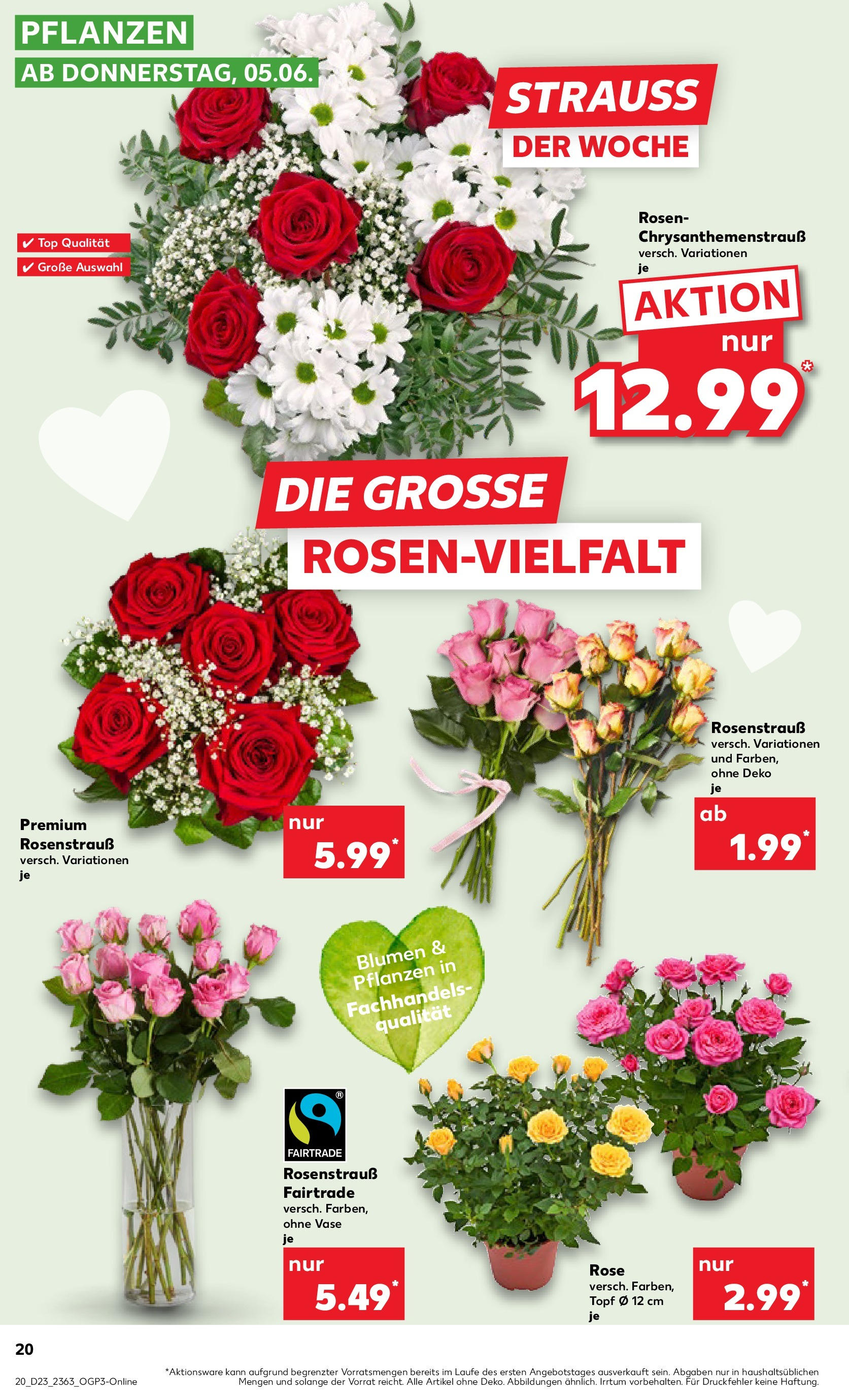 Kaufland prospekt Essen (ab 05.06.2025) » Angebote Online | Seite: 20 | Produkte: Top, Blumen, Vase Kaufland prospekt Essen (ab 05.06.2025) » Angebote Online zum Blättern | Seite: 20 | Produkte: Top, Blumen, Vase