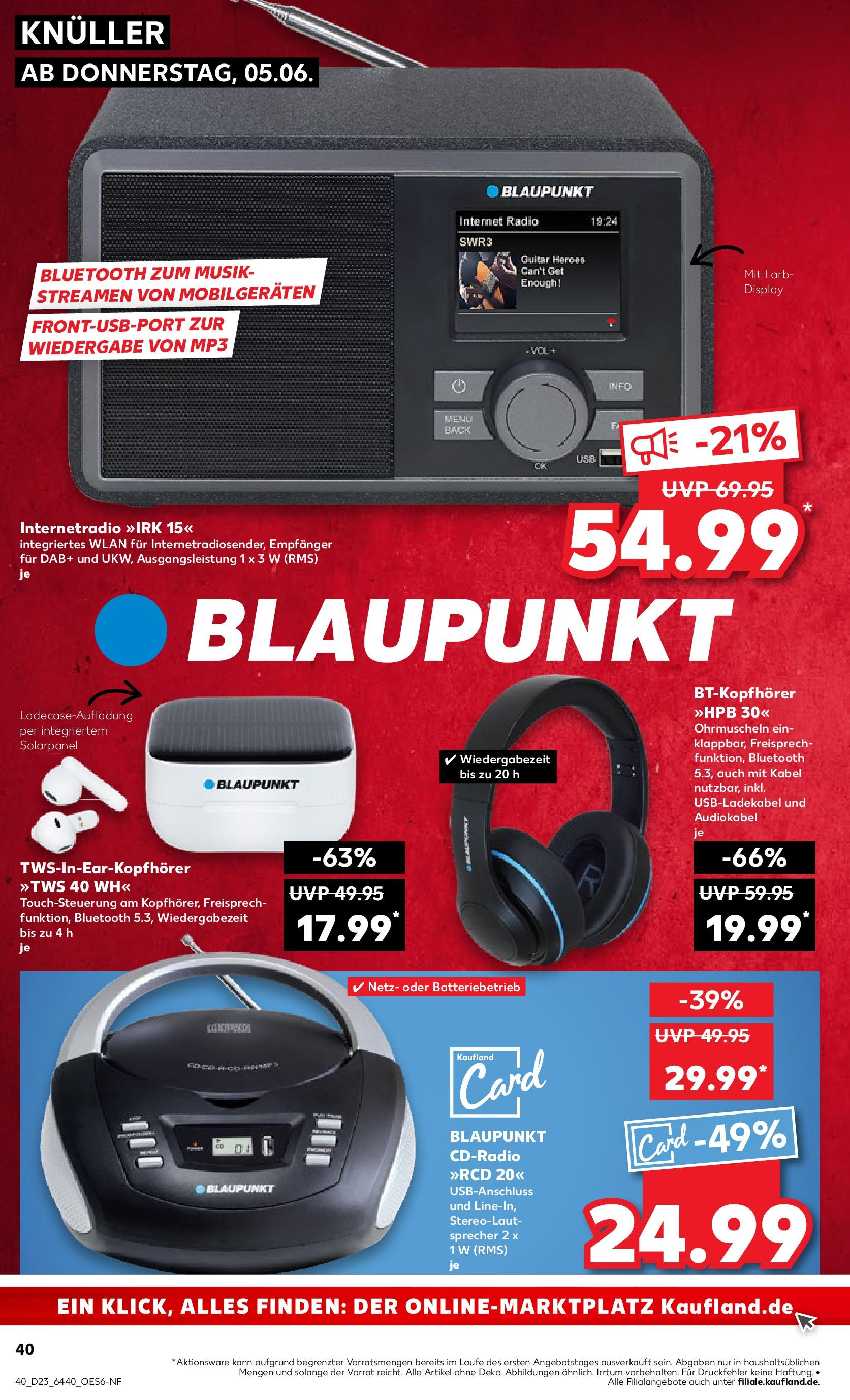 Kaufland prospekt Aschaffenburg (ab 05.06.2025) » Angebote Online | Seite: 40 | Produkte: Radio, MP3, Dab+, Player Kaufland prospekt Aschaffenburg (ab 05.06.2025) » Angebote Online zum Blättern | Seite: 40 | Produkte: Radio, MP3, Dab+, Player