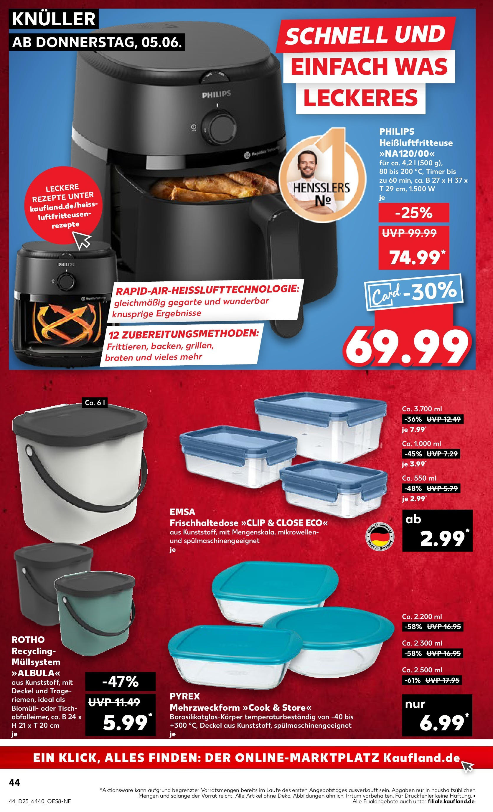 Kaufland prospekt Aschaffenburg (ab 05.06.2025) » Angebote Online | Seite: 44 | Produkte: Philips, Tisch, Heißluftfritteuse Kaufland prospekt Aschaffenburg (ab 05.06.2025) » Angebote Online zum Blättern | Seite: 44 | Produkte: Philips, Tisch, Heißluftfritteuse
