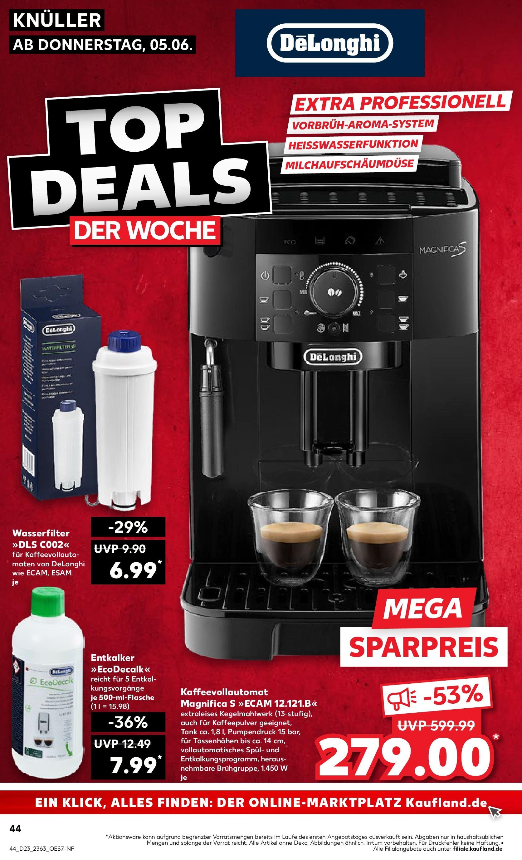 Kaufland prospekt Essen (ab 05.06.2025) » Angebote Online | Seite: 44 | Produkte: Kaffeevollautomat Kaufland prospekt Essen (ab 05.06.2025) » Angebote Online zum Blättern | Seite: 44 | Produkte: Kaffeevollautomat