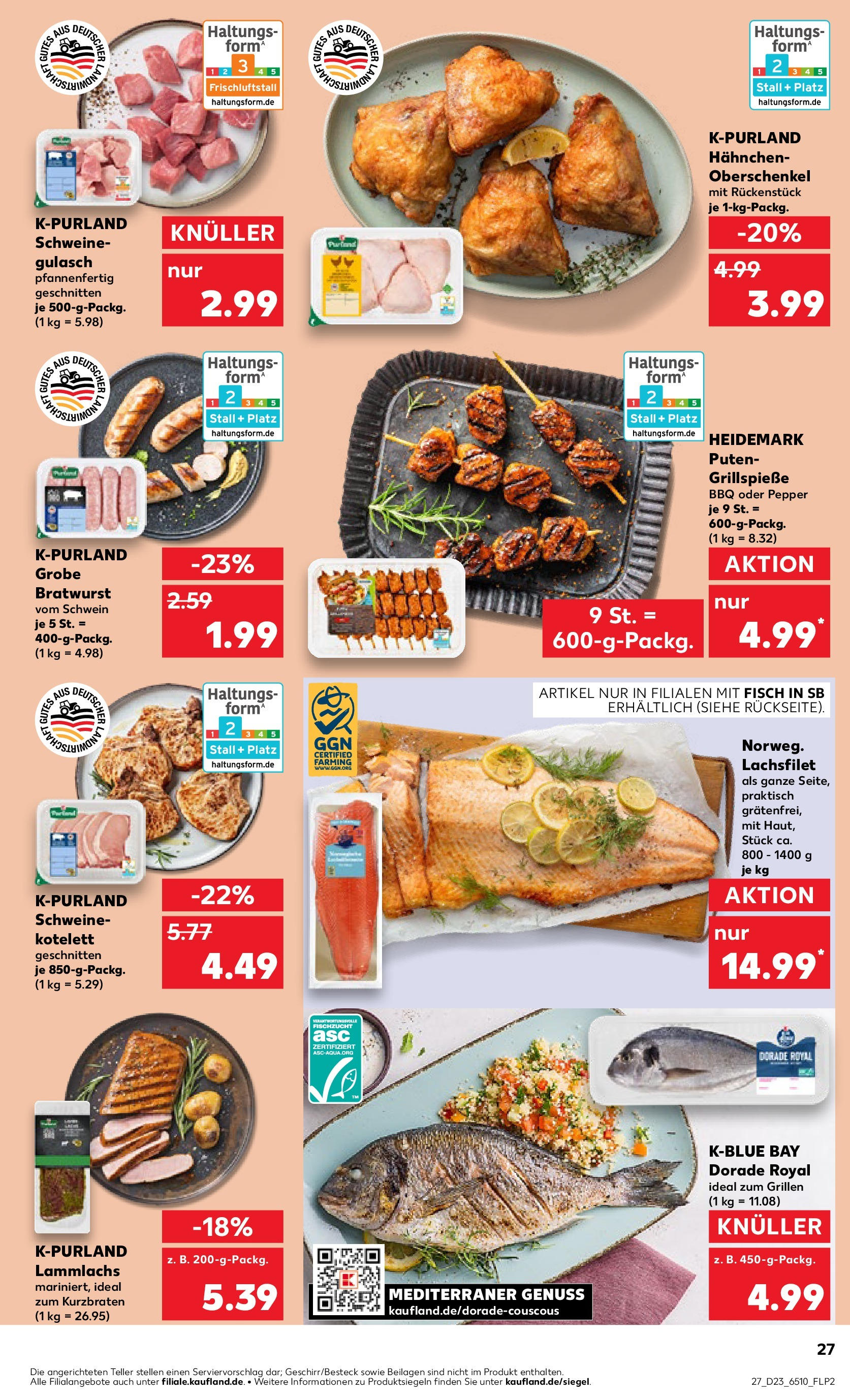Kaufland prospekt Geilenkirchen	 (ab 05.06.2025) » Angebote Online zum Blättern | Seite: 27 | Produkte: Dorade, Bratwurst, Fisch, Gulasch