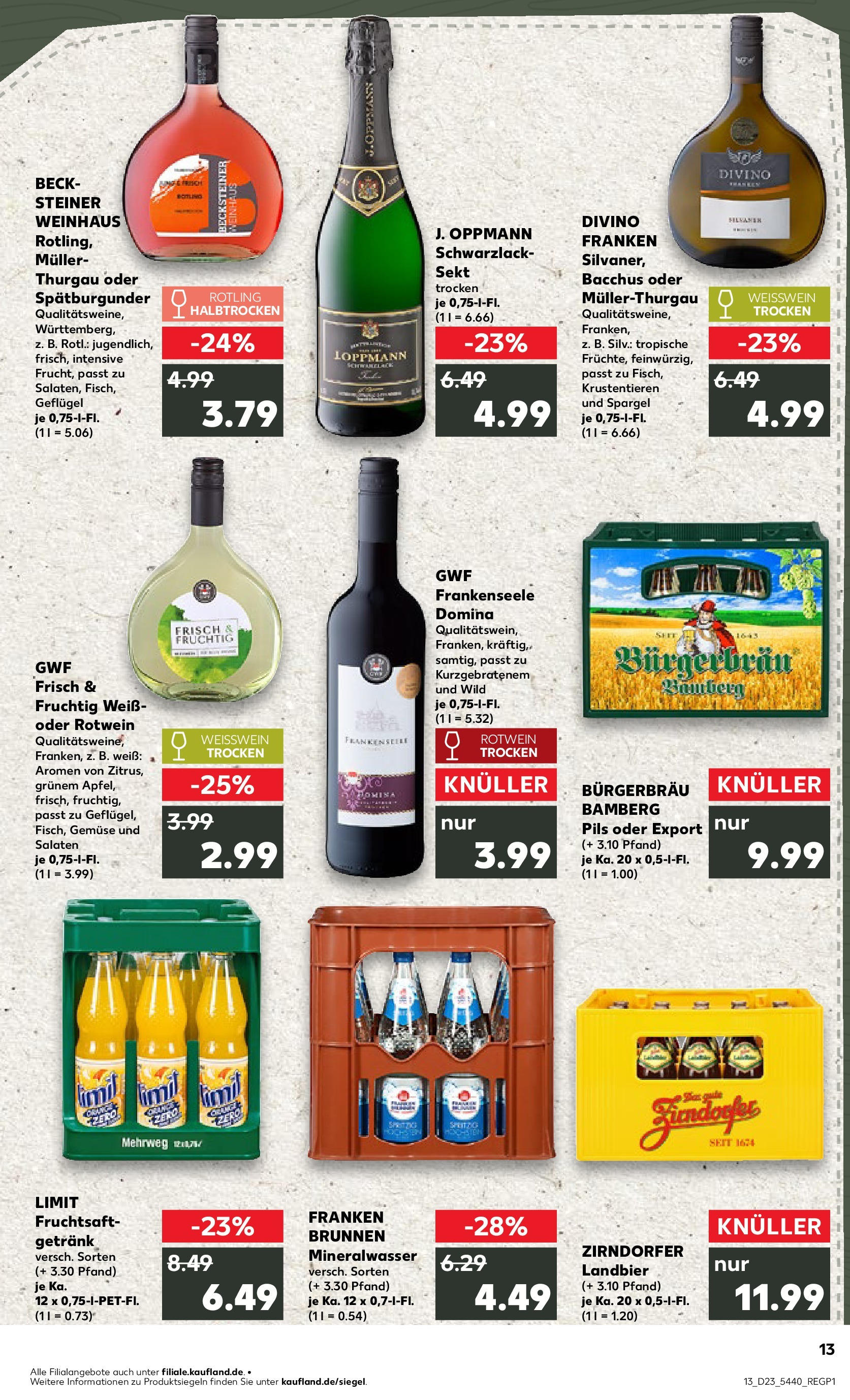 Kaufland prospekt Bad Windsheim (ab 05.06.2025) » Angebote Online | Seite: 13 | Produkte: Weißwein, Pils, Mineralwasser, Gemüse Kaufland prospekt Bad Windsheim (ab 05.06.2025) » Angebote Online zum Blättern | Seite: 13 | Produkte: Weißwein, Pils, Mineralwasser, Gemüse