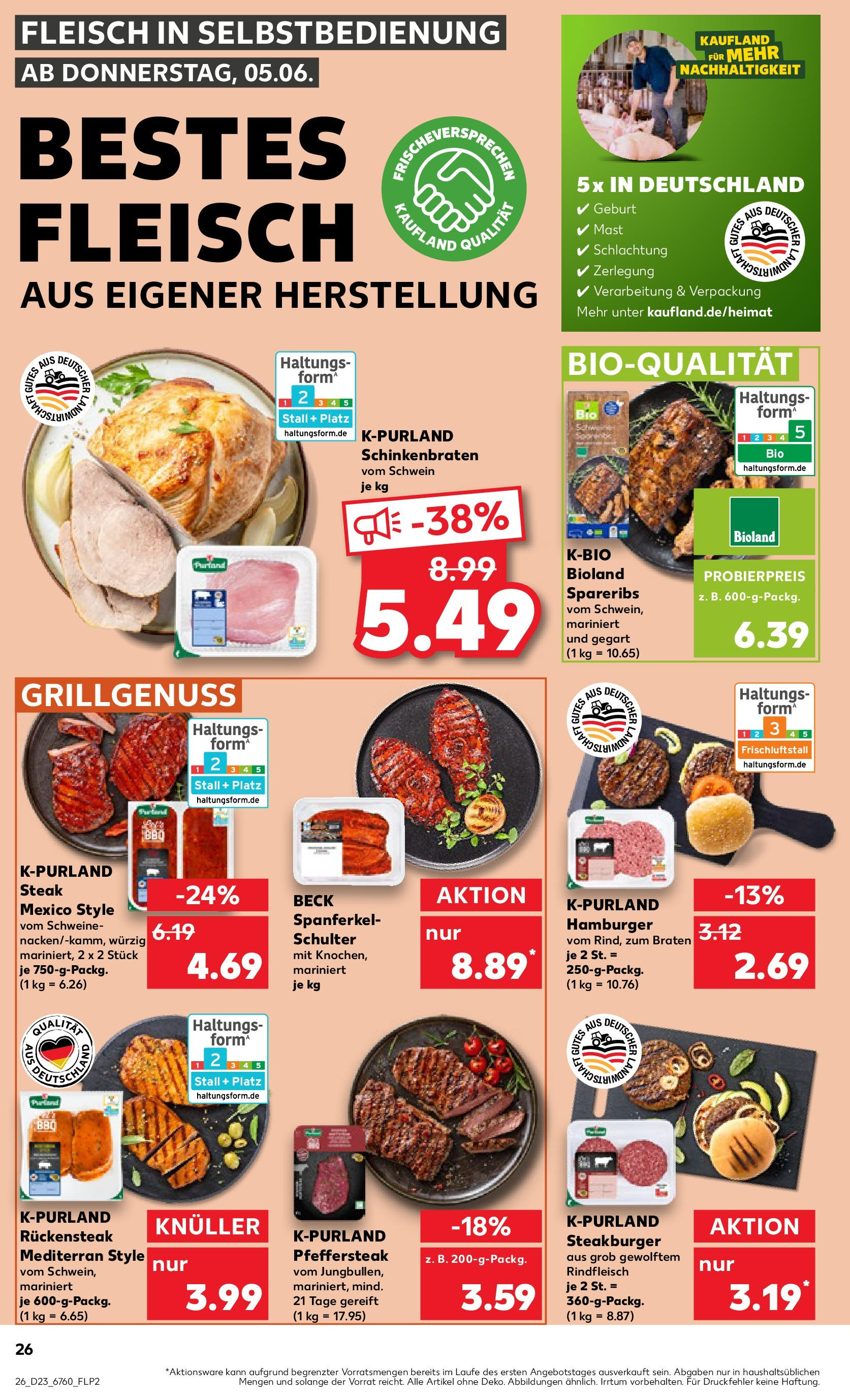 Kaufland prospekt Bad Windsheim (ab 05.06.2025) » Angebote Online | Seite: 26 | Produkte: Burger, Rindfleisch, Steak, Fleisch Kaufland prospekt Bad Windsheim (ab 05.06.2025) » Angebote Online zum Blättern | Seite: 26 | Produkte: Burger, Rindfleisch, Steak, Fleisch
