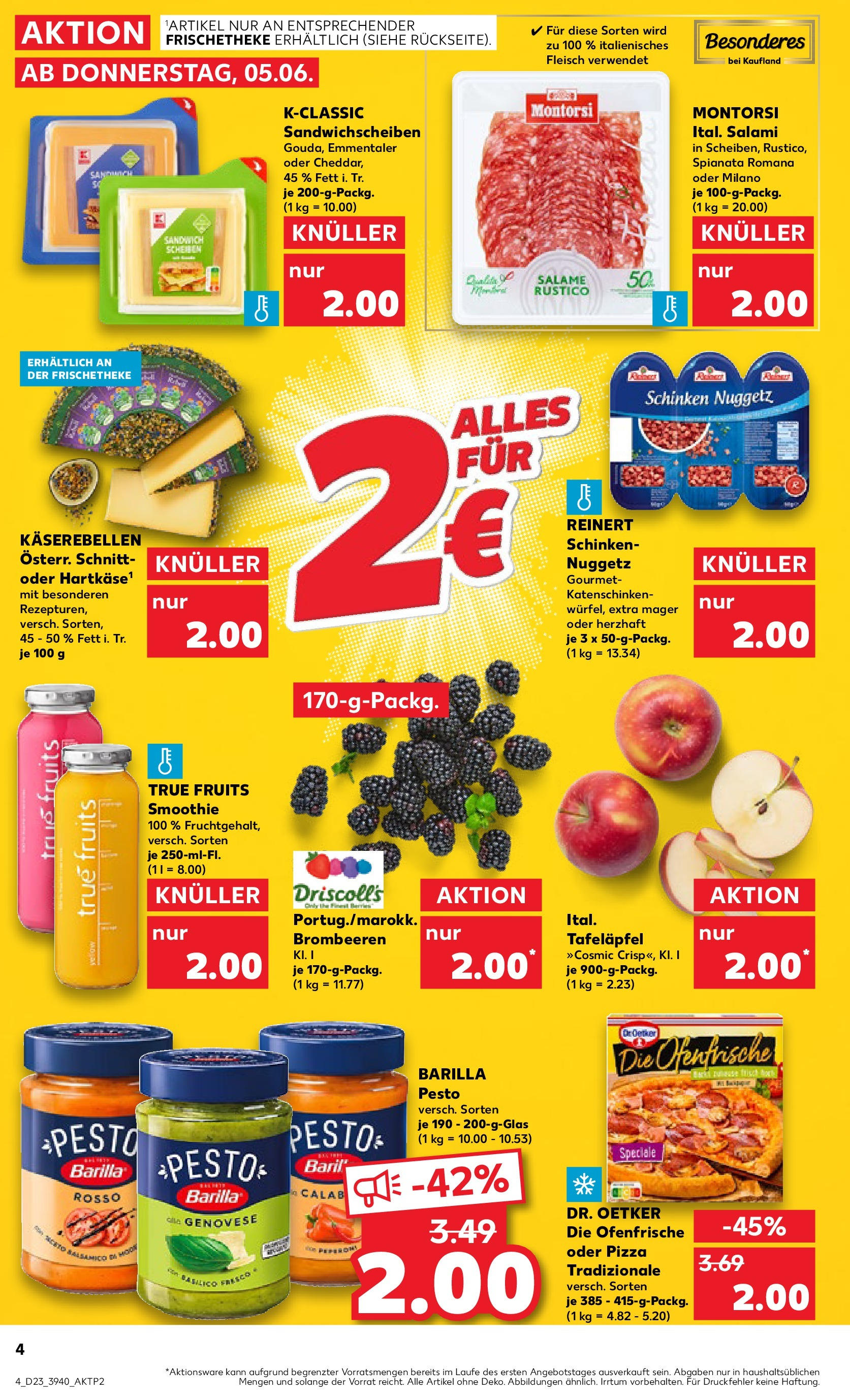 Kaufland prospekt Dresden (ab 05.06.2025) » Angebote Online | Seite: 4 | Produkte: Barilla, Barilla pesto, Ofenfrische, Salami Kaufland prospekt Dresden (ab 05.06.2025) » Angebote Online zum Blättern | Seite: 4 | Produkte: Barilla, Barilla pesto, Ofenfrische, Salami