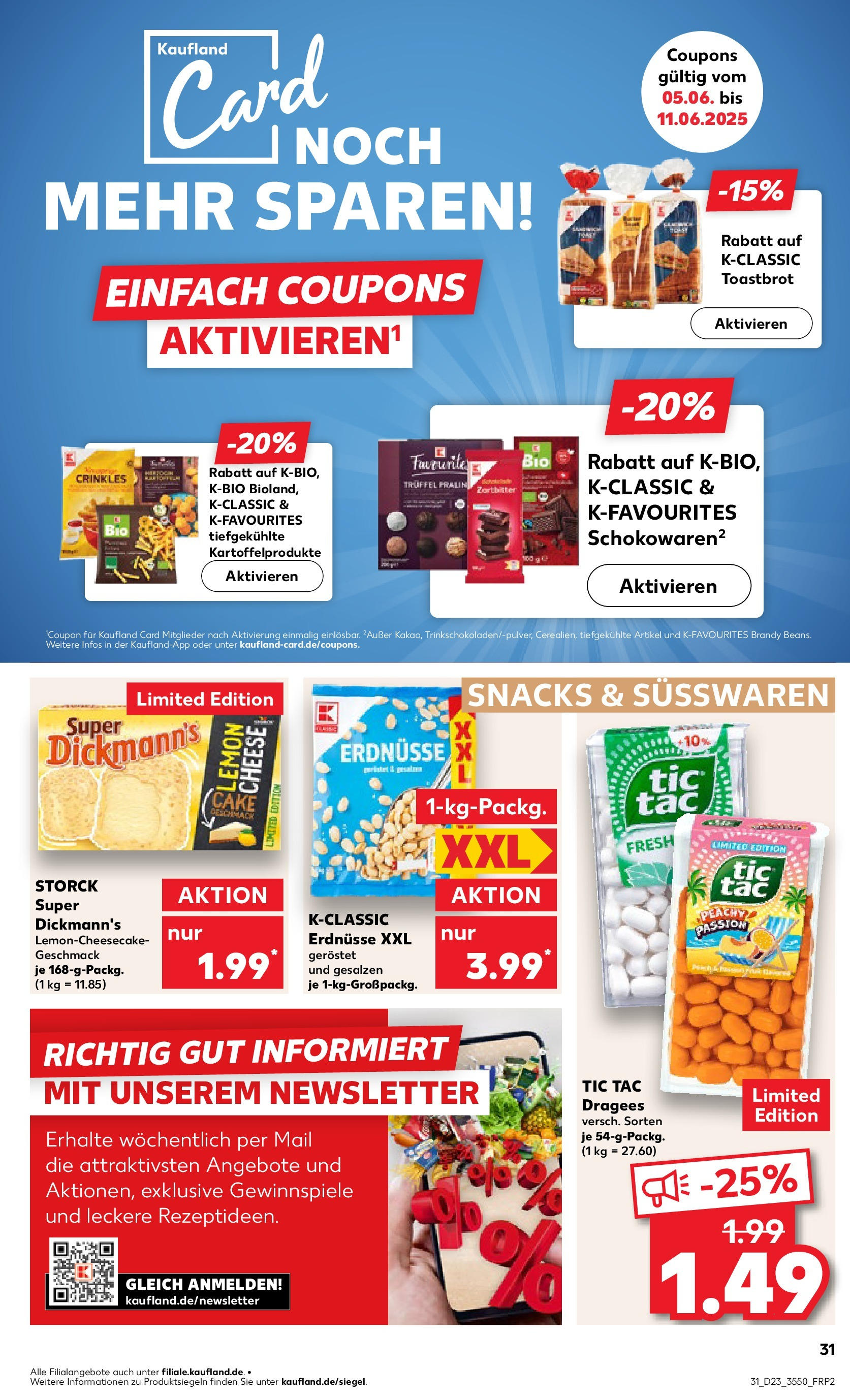 Kaufland prospekt Dresden (ab 05.06.2025) » Angebote Online | Seite: 31 | Produkte: Erdnüsse, Toast, Toastbrot Kaufland prospekt Dresden (ab 05.06.2025) » Angebote Online zum Blättern | Seite: 31 | Produkte: Erdnüsse, Toast, Toastbrot