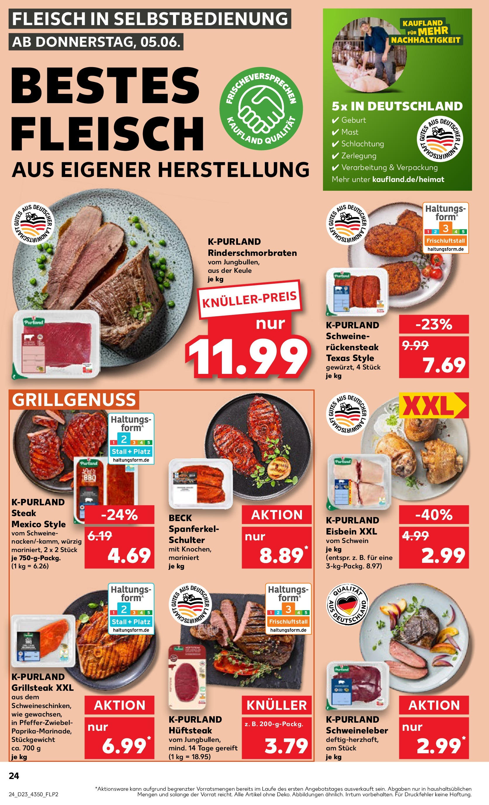 Kaufland prospekt Potsdam (ab 05.06.2025) » Angebote Online | Seite: 24 | Produkte: Steak, Fleisch Kaufland prospekt Potsdam (ab 05.06.2025) » Angebote Online zum Blättern | Seite: 24 | Produkte: Steak, Fleisch