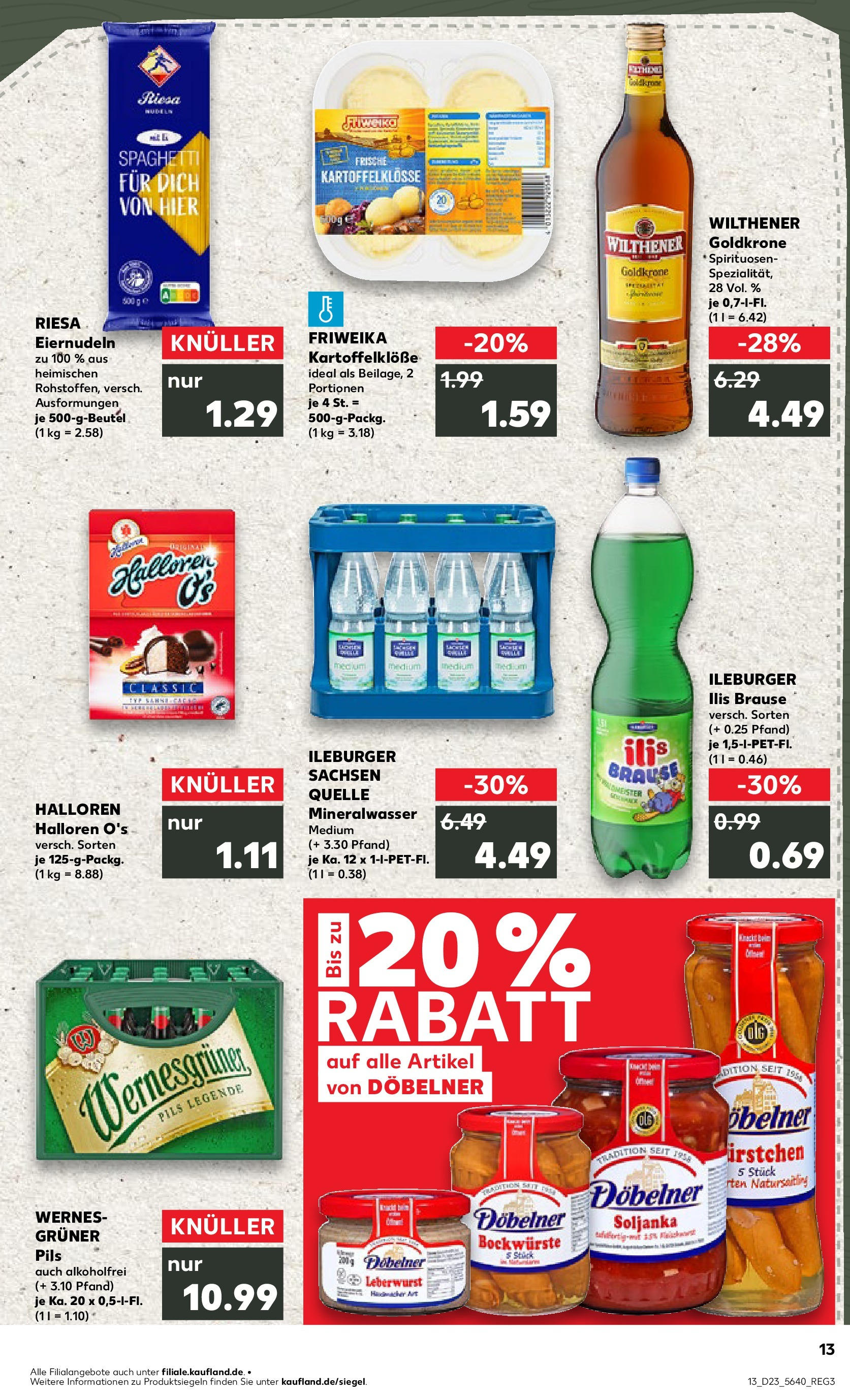Prospekt Kaufland ab 05.06.2025 » Angebote und Werbung Online | Seite: 13 | Produkte: Wilthener, Pils, Mineralwasser, Pasta Prospekt Kaufland ab 05.06.2025 » Angebote Online zum Blättern | Seite: 13 | Produkte: Wilthener, Pils, Mineralwasser, Pasta