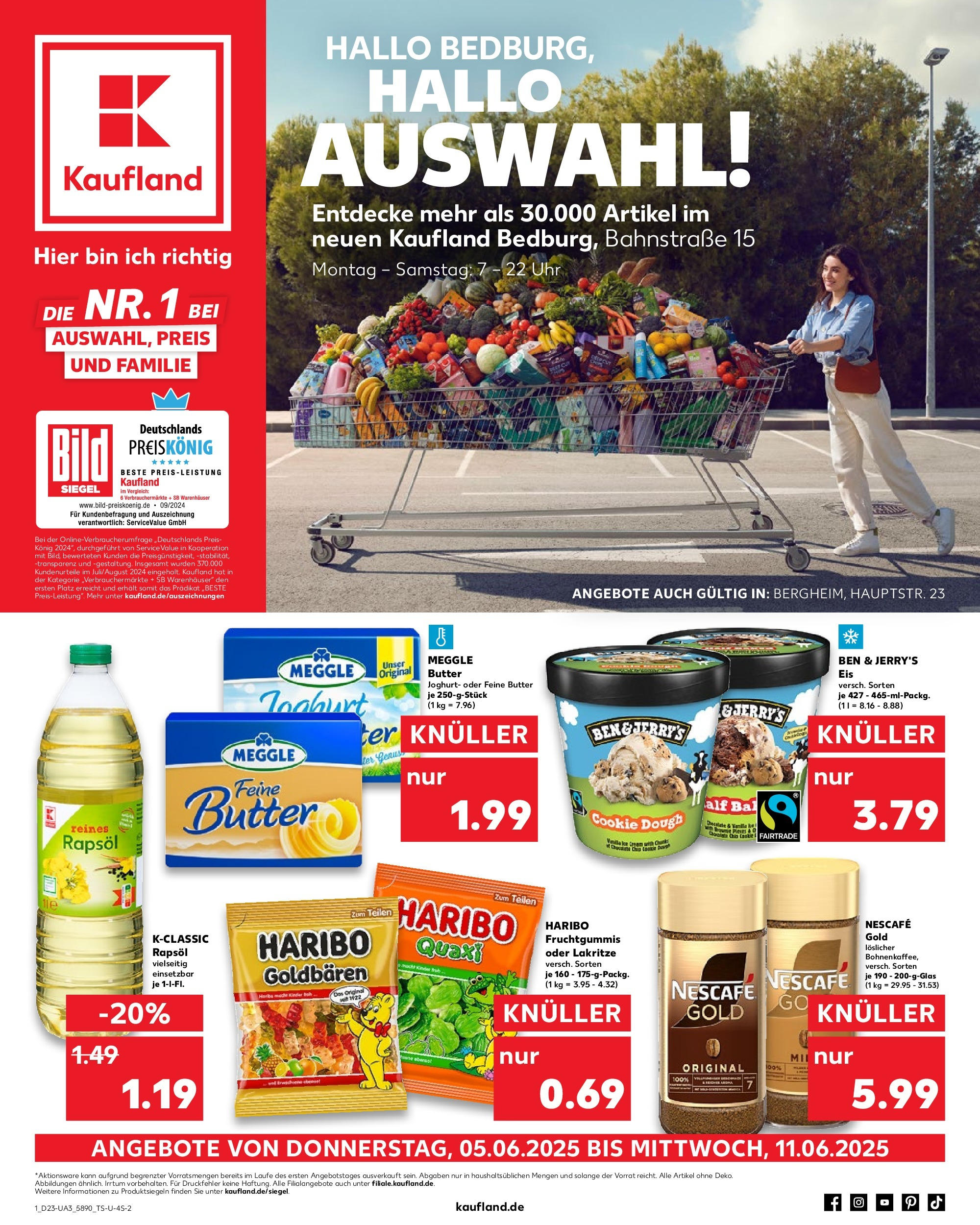 Kaufland prospekt Bergheim	 (ab 05.06.2025) » Angebote Online zum Blättern | Seite: 1 | Produkte: Ben & Jerry's, Nescafe gold, Eis, Uhr