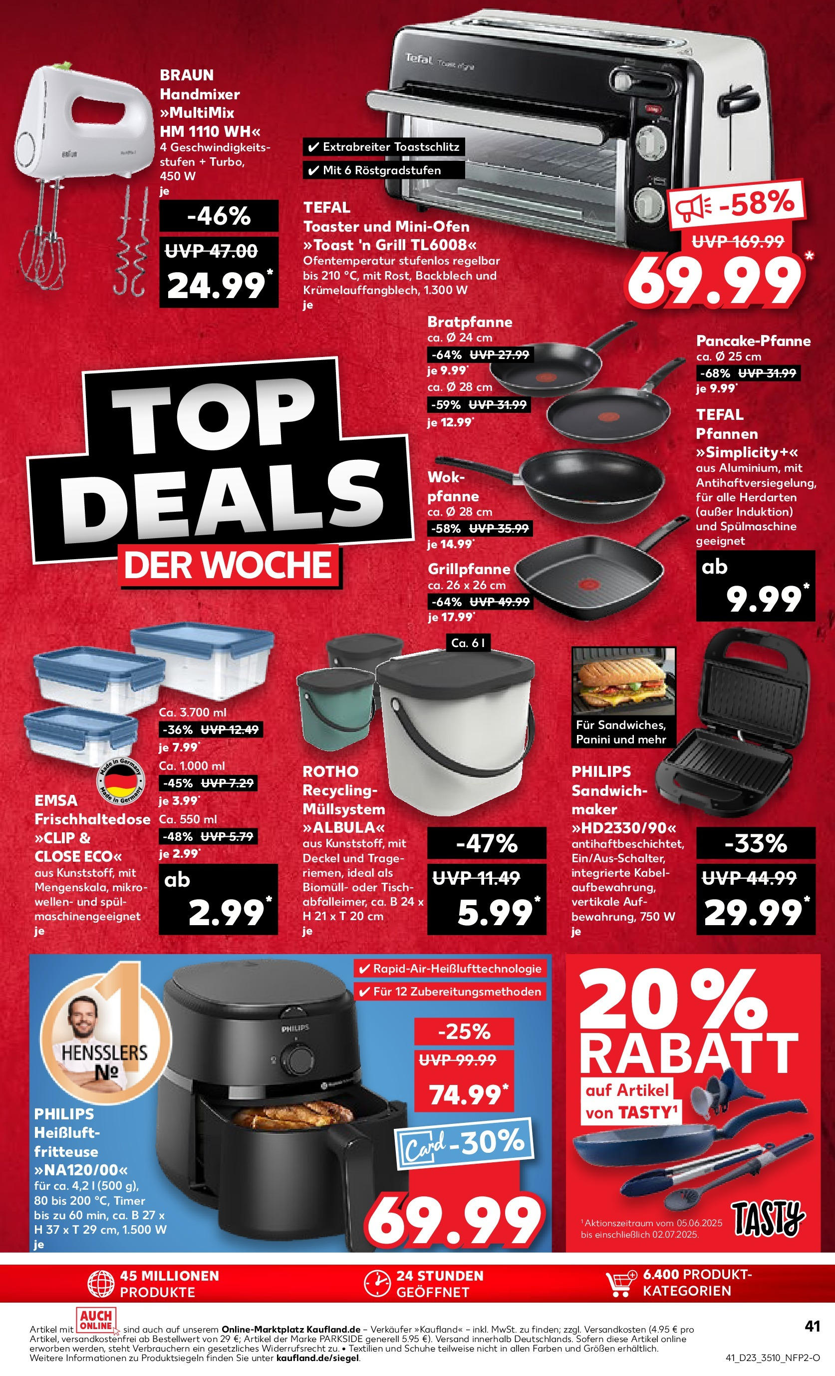 Kaufland prospekt Berlin (ab 05.06.2025) » Angebote Online | Seite: 41 | Produkte: Philips, Toaster, Toast, Fritteuse Kaufland prospekt Berlin (ab 05.06.2025) » Angebote Online zum Blättern | Seite: 41 | Produkte: Philips, Toaster, Toast, Fritteuse