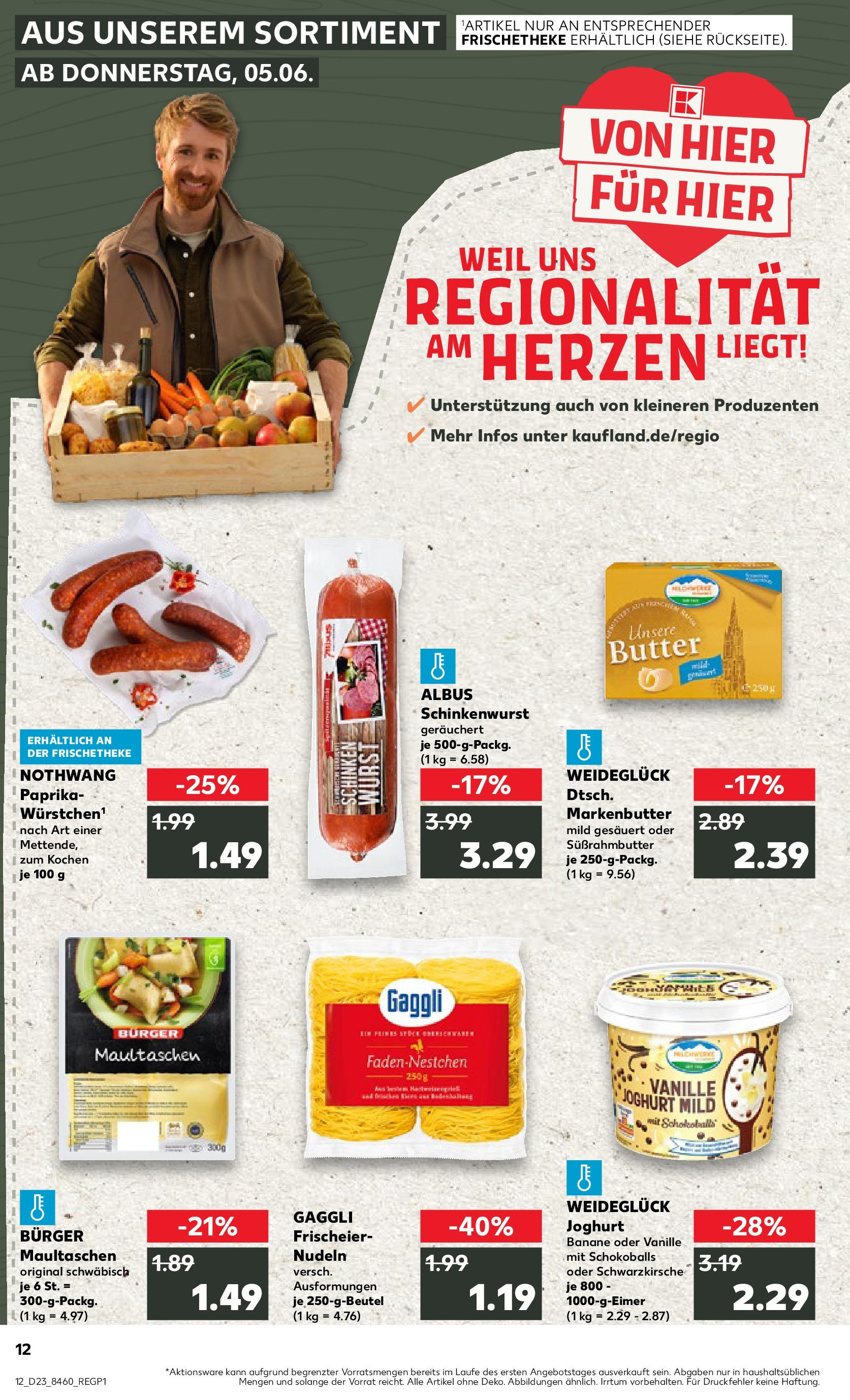 Kaufland prospekt Geislingen An Der Steige (ab 05.06.2025) » Angebote Online | Seite: 12 | Produkte: Butter, Joghurt, Paprika, Maultaschen Kaufland prospekt Geislingen An Der Steige (ab 05.06.2025) » Angebote Online zum Blättern | Seite: 12 | Produkte: Butter, Joghurt, Paprika, Maultaschen
