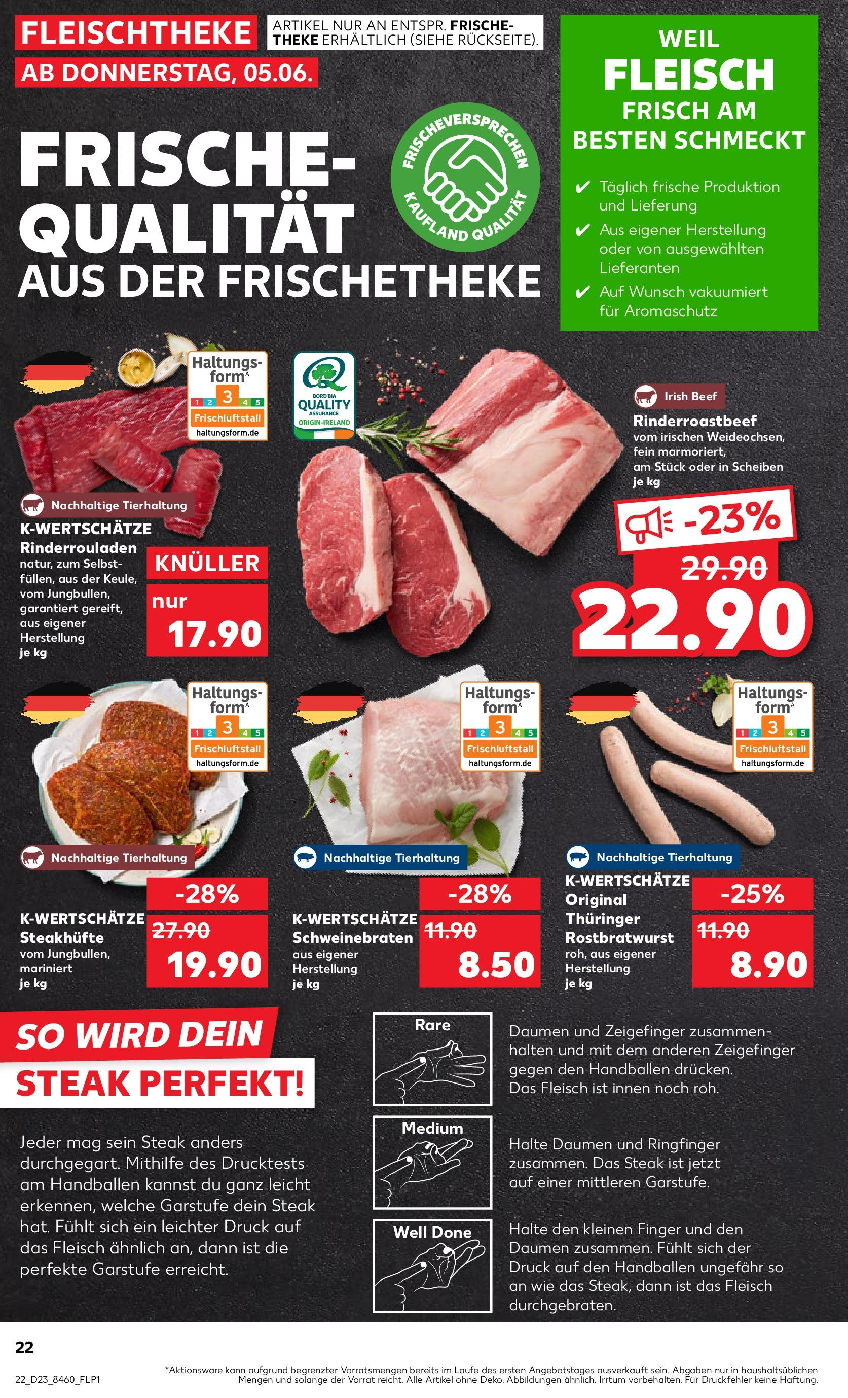 Kaufland prospekt Geislingen An Der Steige (ab 05.06.2025) » Angebote Online | Seite: 22 | Produkte: Rinderrouladen, Theke, Steak, Fleisch Kaufland prospekt Geislingen An Der Steige (ab 05.06.2025) » Angebote Online zum Blättern | Seite: 22 | Produkte: Rinderrouladen, Theke, Steak, Fleisch
