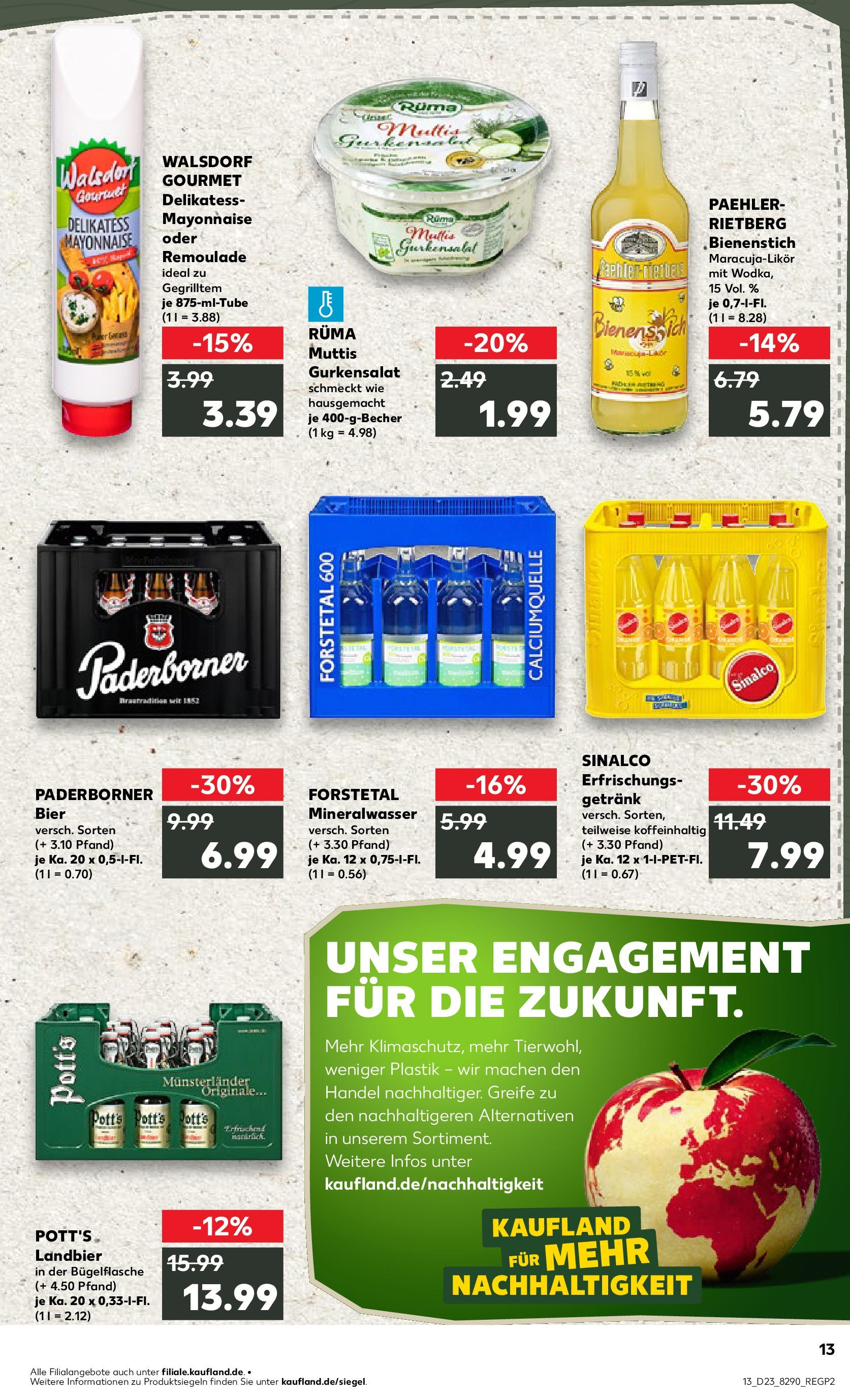 Prospekt Kaufland ab 05.06.2025 » Angebote und Werbung Online | Seite: 13 | Produkte: Sinalco, Bier, Mineralwasser, Mayonnaise Prospekt Kaufland ab 05.06.2025 » Angebote Online zum Blättern | Seite: 13 | Produkte: Sinalco, Bier, Mineralwasser, Mayonnaise