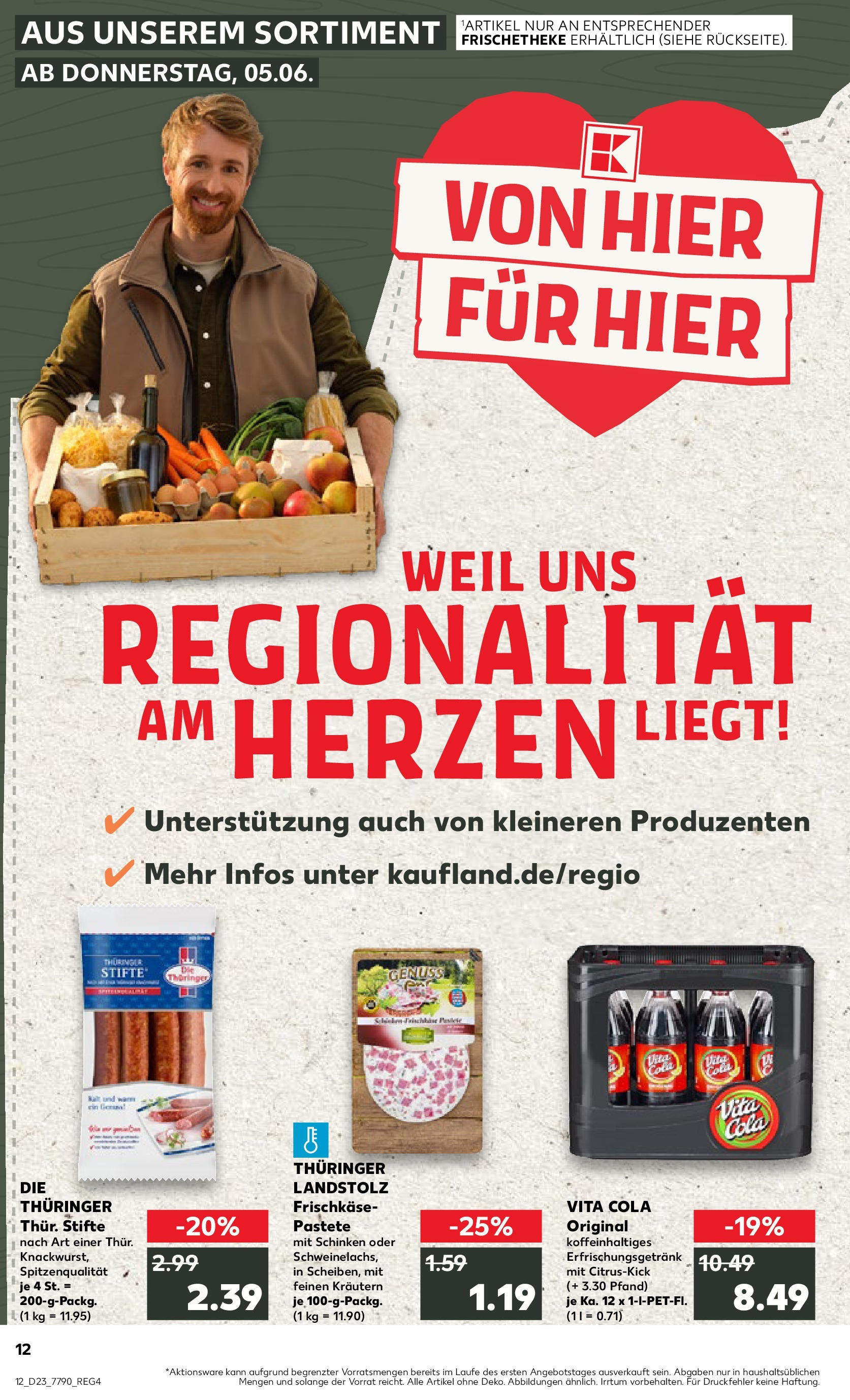 Prospekt Kaufland ab 05.06.2025 » Angebote und Werbung Online | Seite: 12 | Produkte: Cola, Vita cola, Schinken, Frischkase Prospekt Kaufland ab 05.06.2025 » Angebote Online zum Blättern | Seite: 12 | Produkte: Cola, Vita cola, Schinken, Frischkase