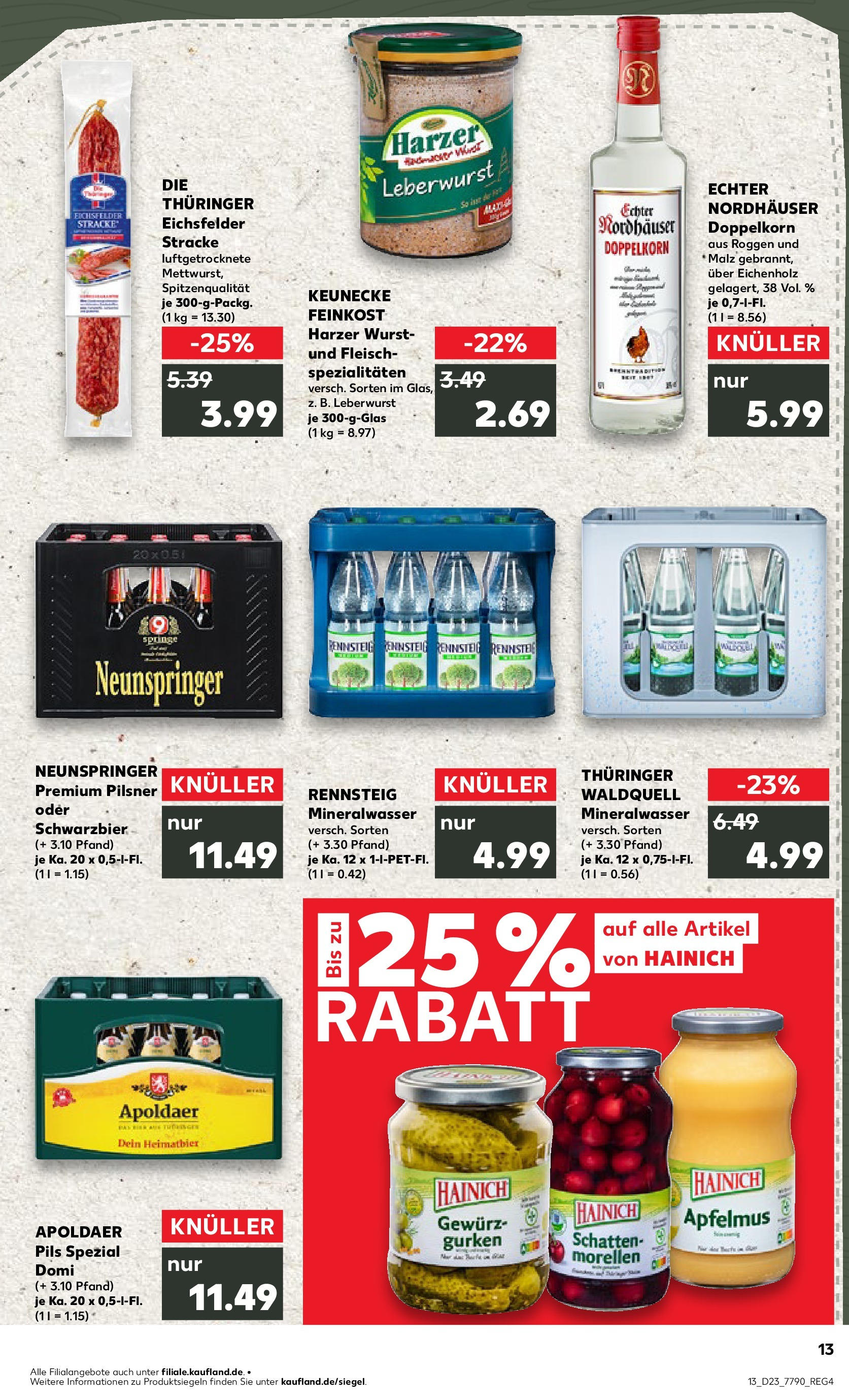 Prospekt Kaufland ab 05.06.2025 » Angebote und Werbung Online | Seite: 13 | Produkte: Pils, Mineralwasser, Wurst, Gurken Prospekt Kaufland ab 05.06.2025 » Angebote Online zum Blättern | Seite: 13 | Produkte: Pils, Mineralwasser, Wurst, Gurken