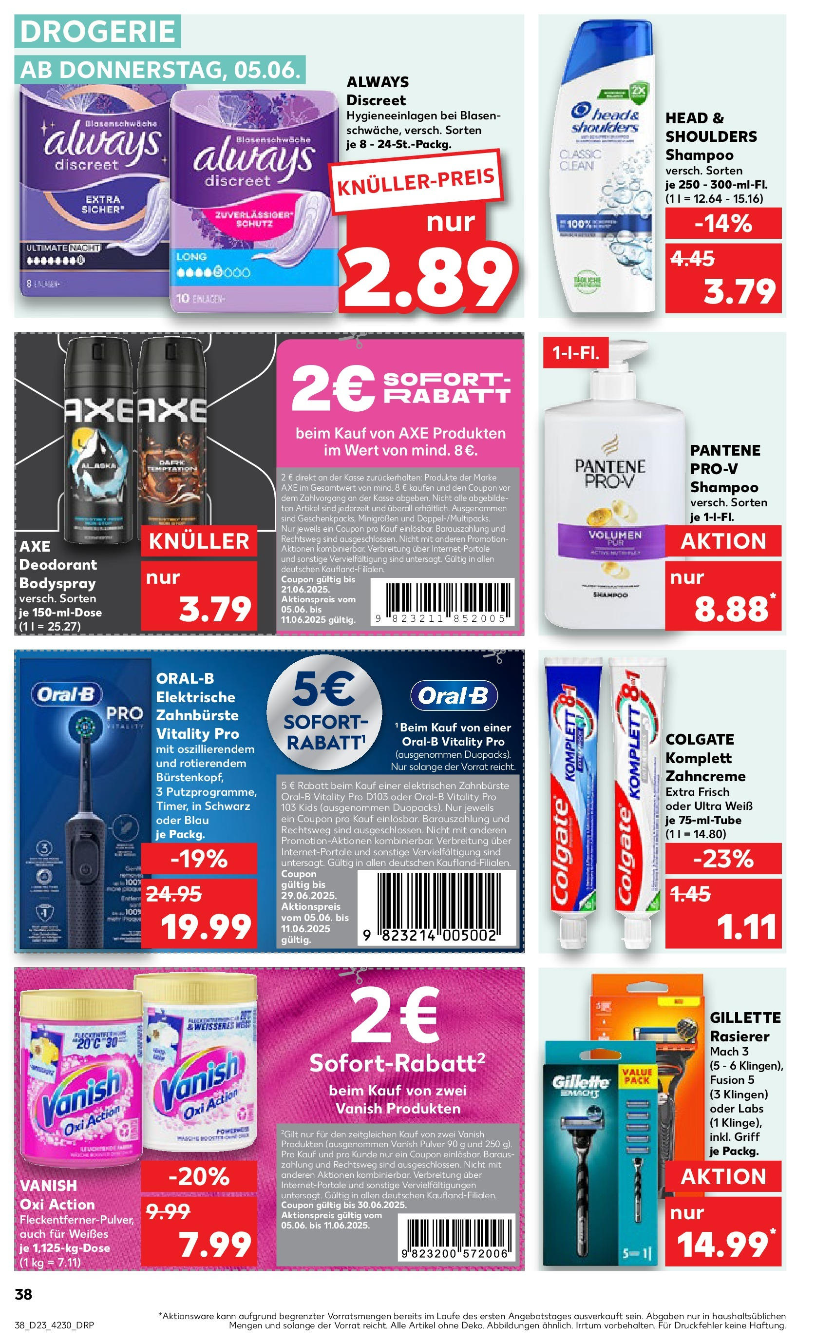 Kaufland prospekt Berlin (ab 05.06.2025) » Angebote Online | Seite: 38 | Produkte: Head & shoulders, Shampoo, Deodorant, Zahnbürste Kaufland prospekt Berlin (ab 05.06.2025) » Angebote Online zum Blättern | Seite: 38 | Produkte: Head & shoulders, Shampoo, Deodorant, Zahnbürste