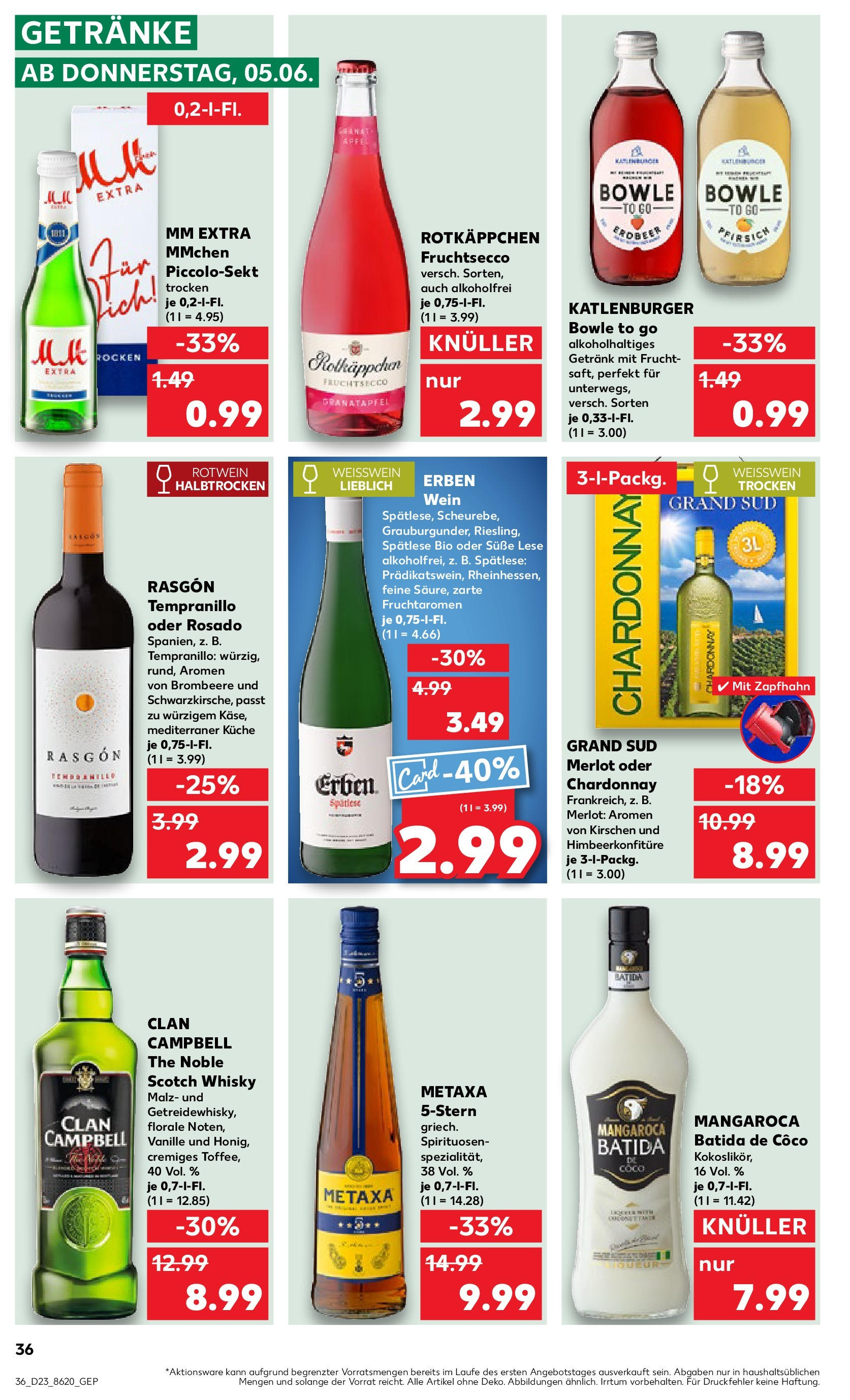Kaufland prospekt Essen (ab 05.06.2025) » Angebote Online | Seite: 36 | Produkte: Rotwein, Rotwein halbtrocken, Merlot, Batida de coco Kaufland prospekt Essen (ab 05.06.2025) » Angebote Online zum Blättern | Seite: 36 | Produkte: Rotwein, Rotwein halbtrocken, Merlot, Batida de coco