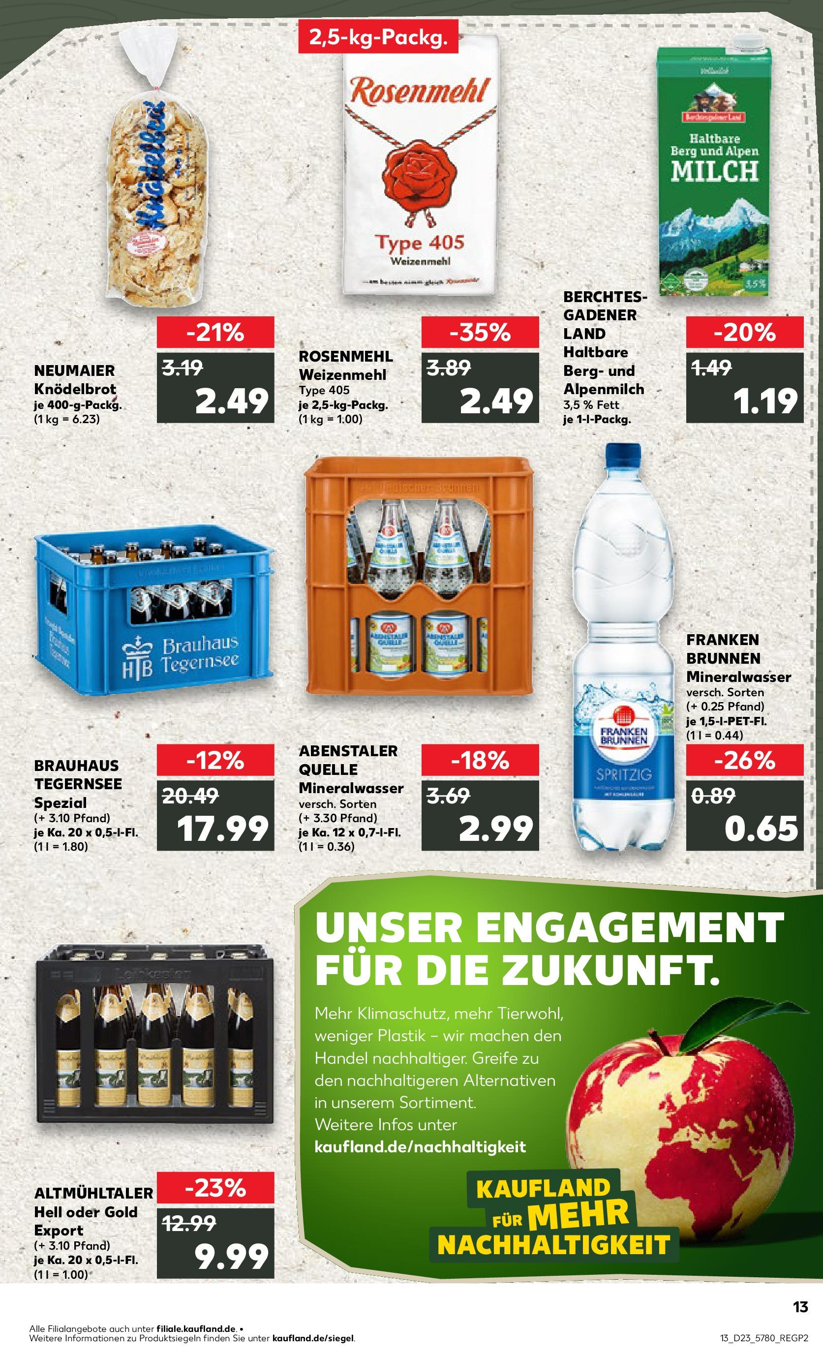 Kaufland prospekt Erding (ab 05.06.2025) » Angebote Online | Seite: 13 | Produkte: Milch, Weizenmehl, Mineralwasser Kaufland prospekt Erding (ab 05.06.2025) » Angebote Online zum Blättern | Seite: 13 | Produkte: Milch, Weizenmehl, Mineralwasser