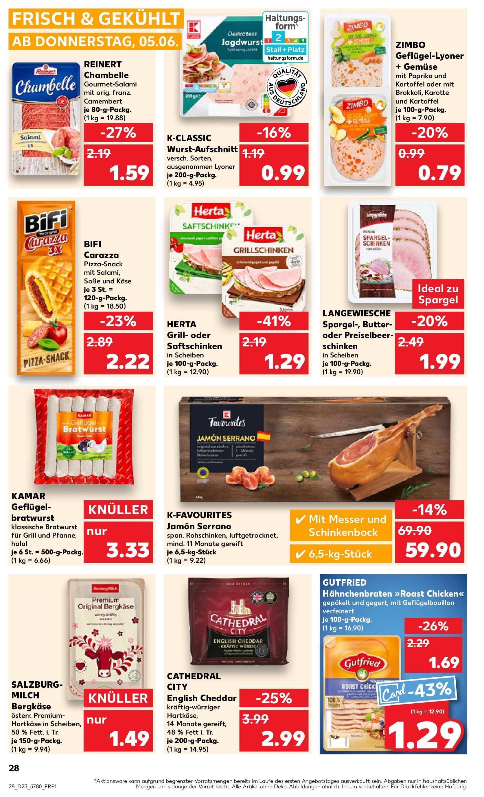 Kaufland prospekt Erding (ab 05.06.2025) » Angebote Online | Seite: 28 | Produkte: Butter, Käse, Schinken, Karotte Kaufland prospekt Erding (ab 05.06.2025) » Angebote Online zum Blättern | Seite: 28 | Produkte: Butter, Käse, Schinken, Karotte