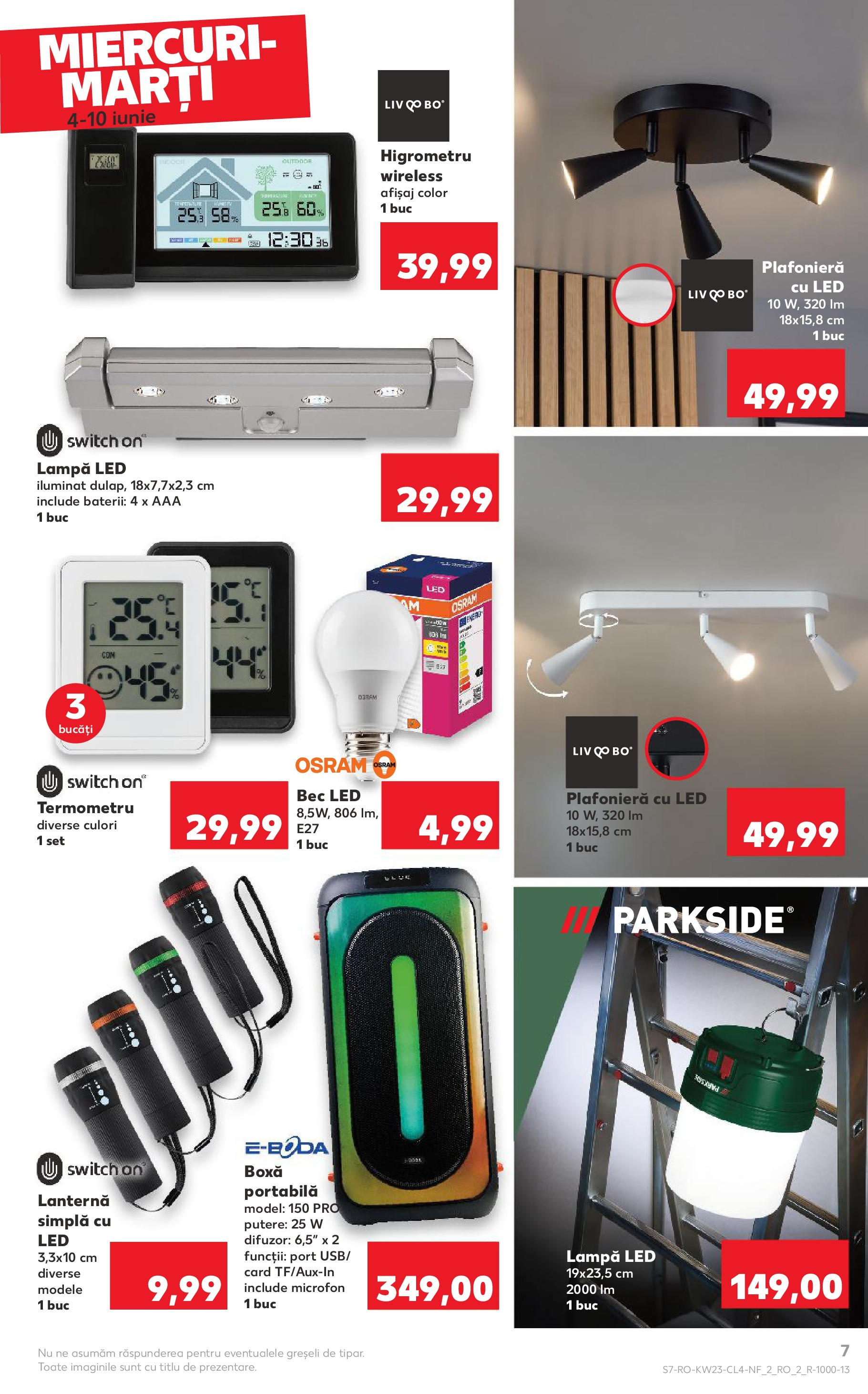 Catalog Kaufland - Râmnicu Vâlcea Nonfood 04.06.2025 - Revista si Oferta | Pagină: 7 | Produse: Bec, Babak, Lampă, Baterii