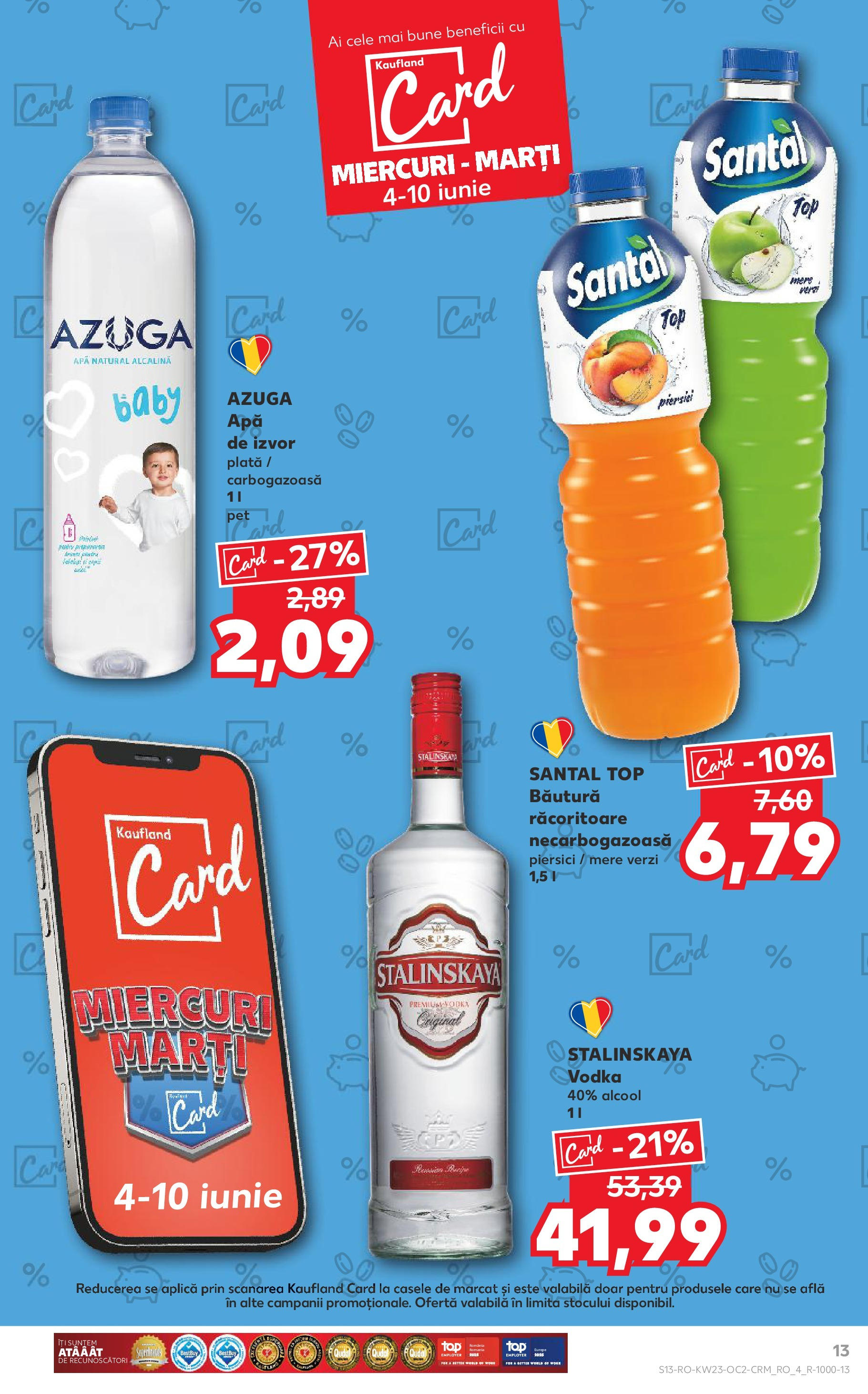 Catalog Kaufland - Bucureşti 04.06.2025 - Revista si Oferta | Pagină: 13 | Produse: Top, Mere, Vodka, Apă