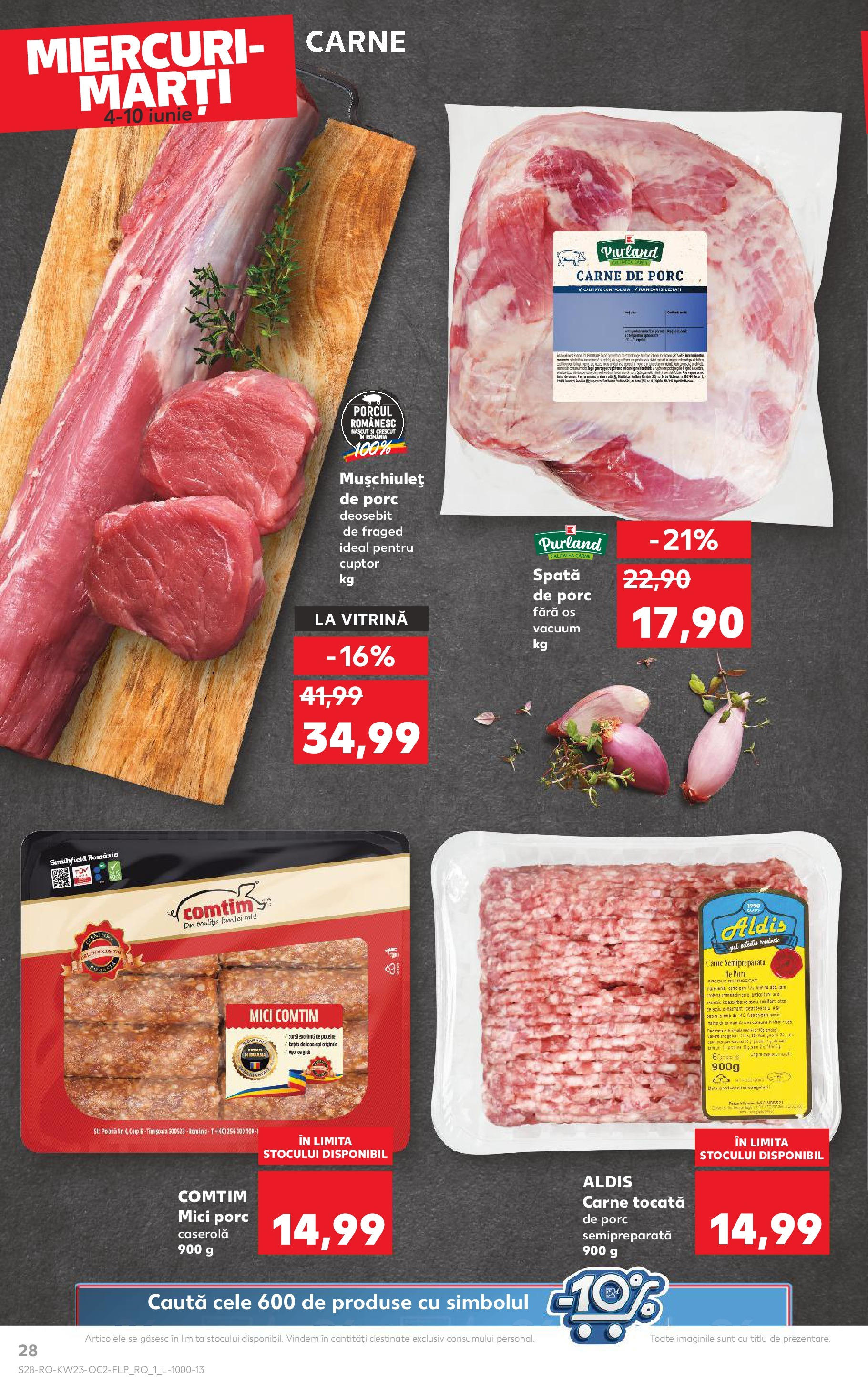 Catalog Kaufland - Bucureşti 04.06.2025 - Revista si Oferta | Pagină: 28 | Produse: Vitrină, Mici, Carne De Porc, Carne tocată