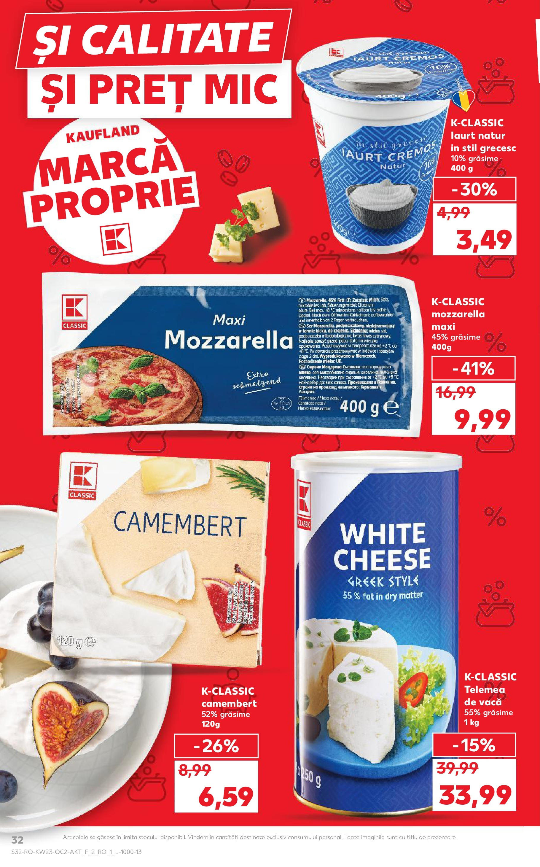 Catalog Kaufland - Bucureşti 04.06.2025 - Revista si Oferta | Pagină: 32 | Produse: Delgeç, Mozzarella, Iaurt