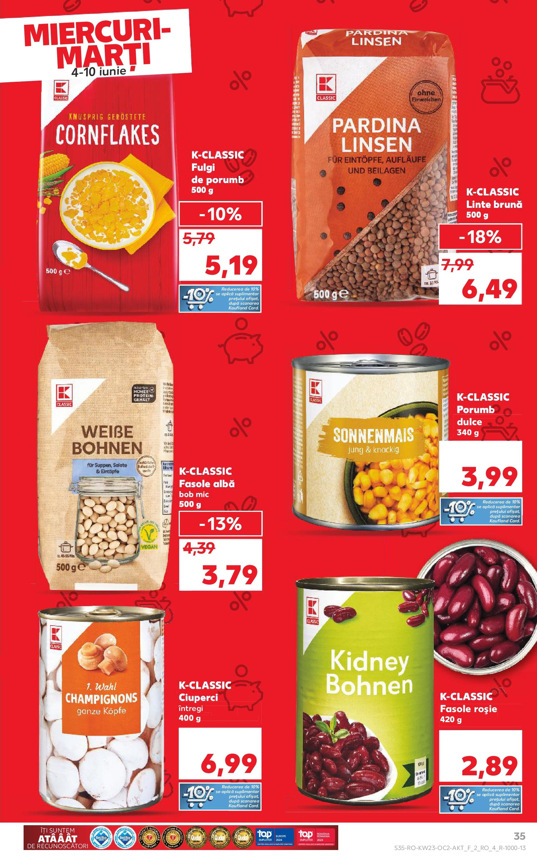 Catalog Kaufland - Bucureşti 04.06.2025 - Revista si Oferta | Pagină: 35 | Produse: Ciuperci, Fulgi, Porumb, Fasole albă
