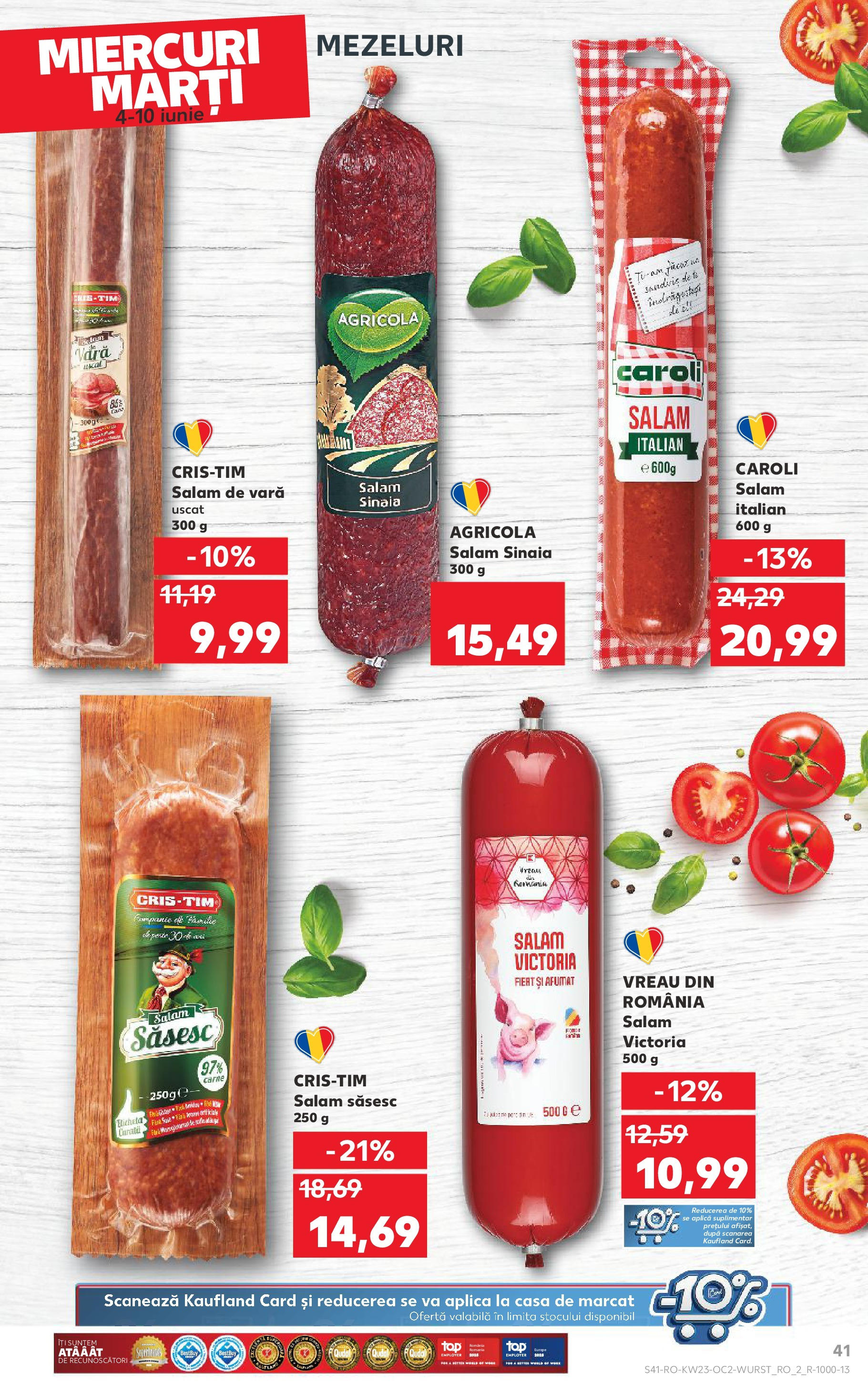 Catalog Kaufland - Bucureşti 04.06.2025 - Revista si Oferta | Pagină: 41 | Produse: Salam, Pește