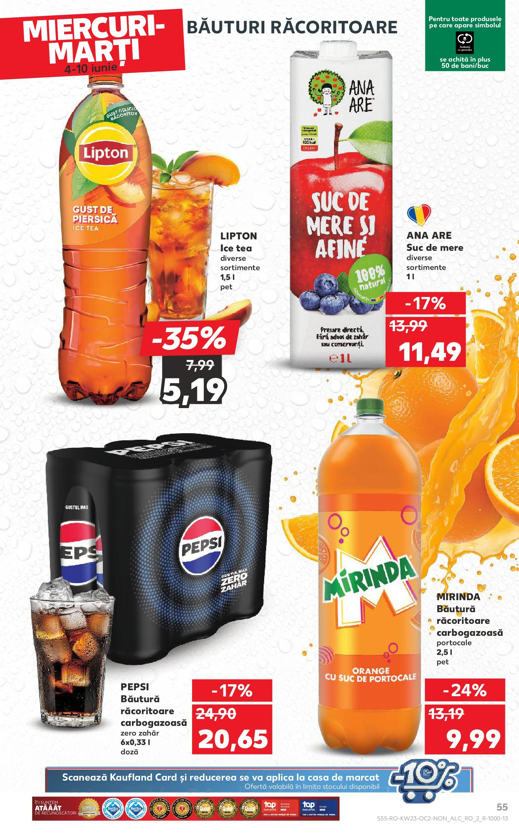 Catalog Kaufland - Bucureşti 04.06.2025 - Revista si Oferta | Pagină: 55 | Produse: Afine, Suc, Ice tea, Zahăr