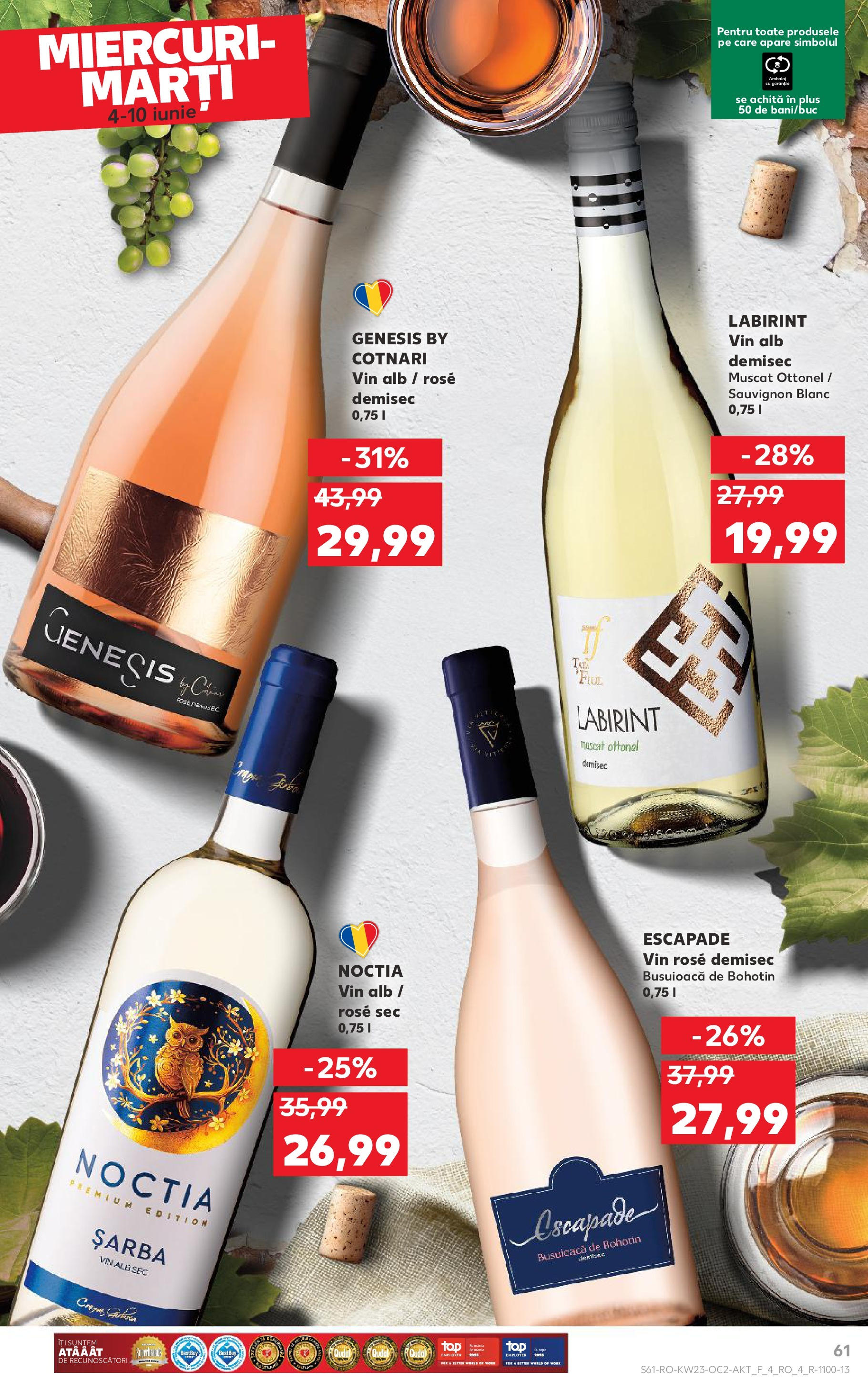 Catalog Kaufland - Râmnicu Vâlcea 04.06.2025 - Revista si Oferta | Pagină: 61 | Produse: Vin