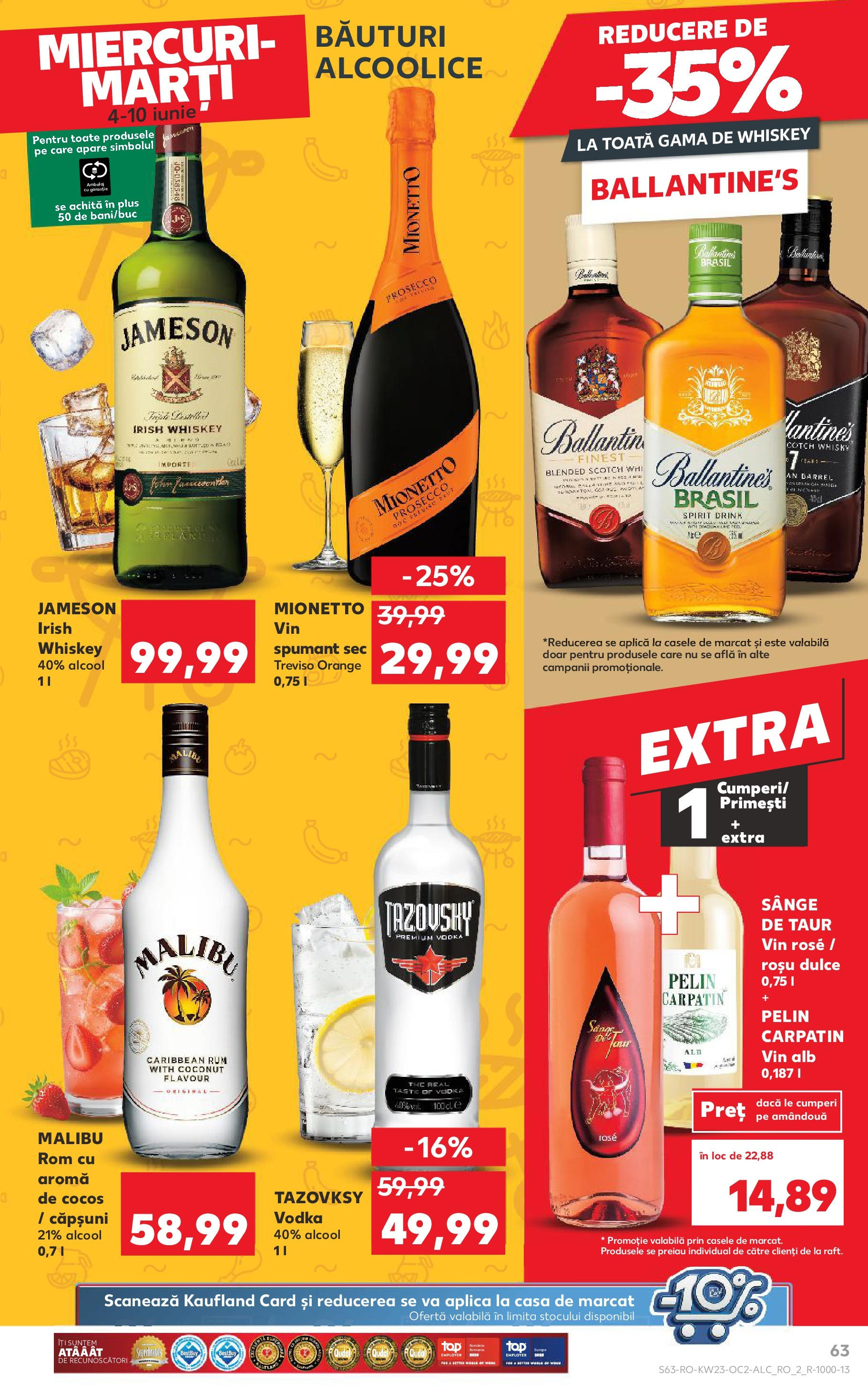 Catalog Kaufland - Bucureşti 04.06.2025 - Revista si Oferta | Pagină: 63 | Produse: Prosecco, Rom, Căpșuni, Whiskey