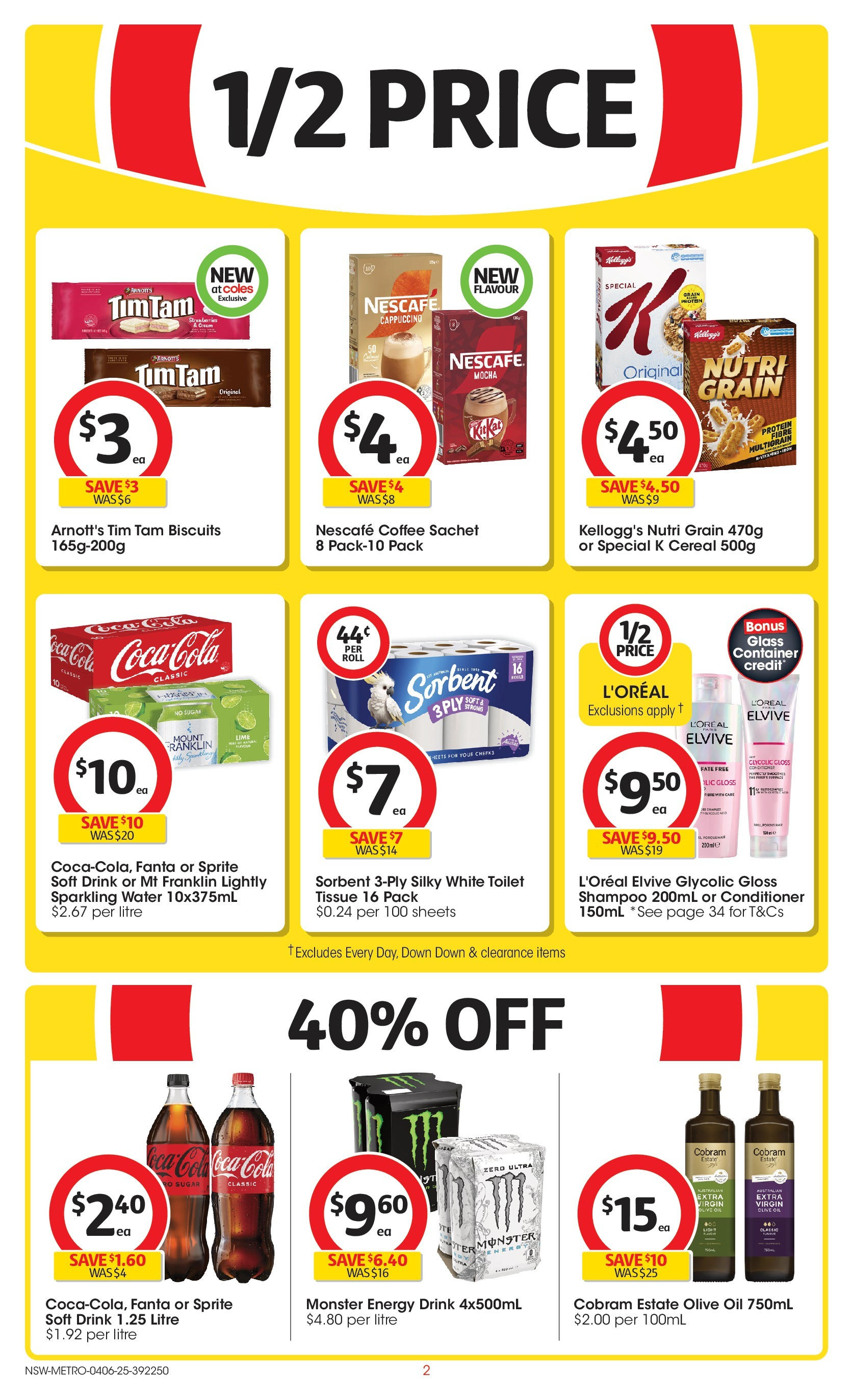 ﻿﻿Coles catalogue valid from 04/06/2025 > Online Australia | Page: 2 | Products: Biscuits, Water, Sugar, Porto Lagrima