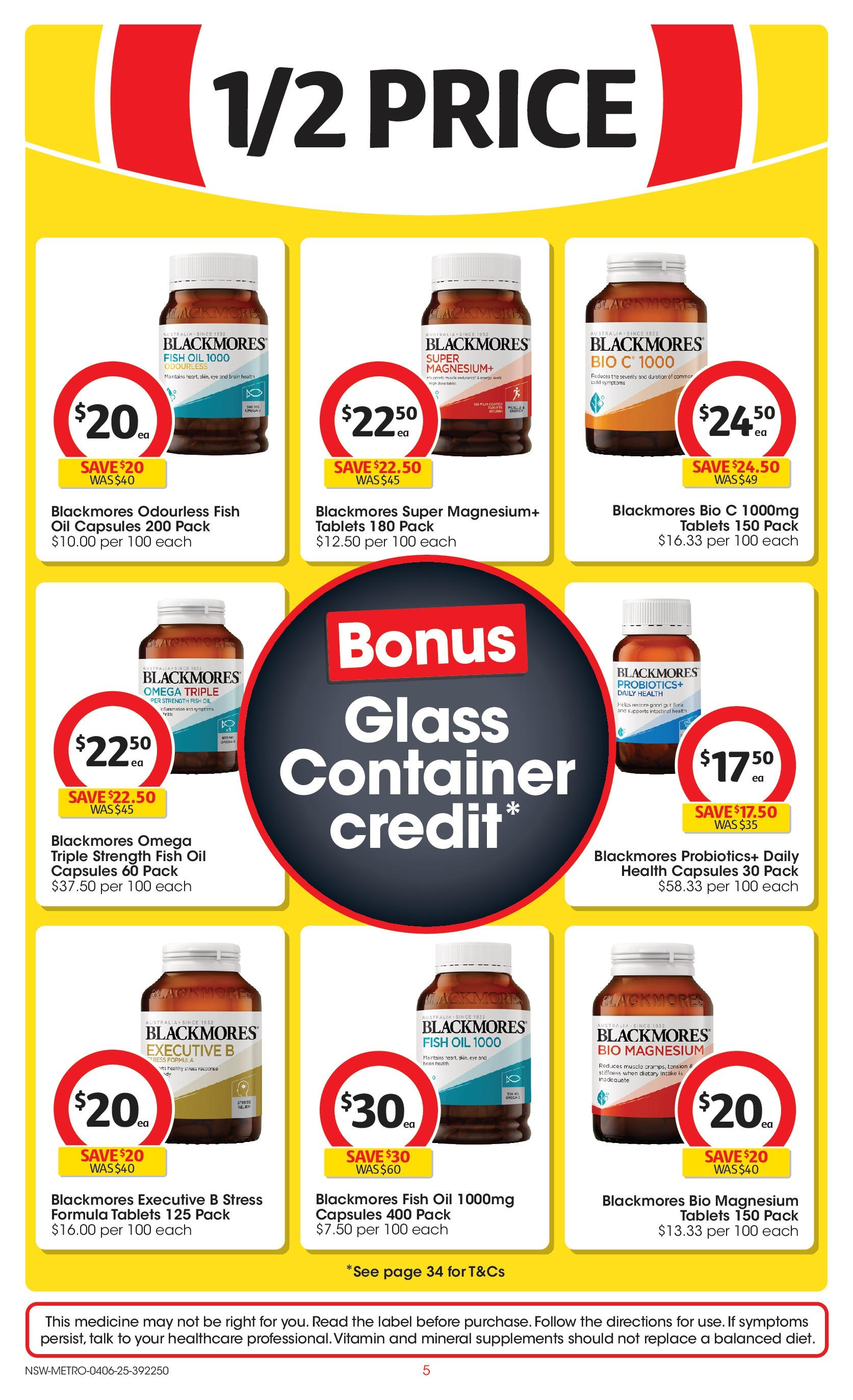 ﻿﻿Coles catalogue valid from 04/06/2025 > Online Australia | Page: 5 | Products: Oil, Fish, Housse de couette 2 personnes domedia, Vitamin