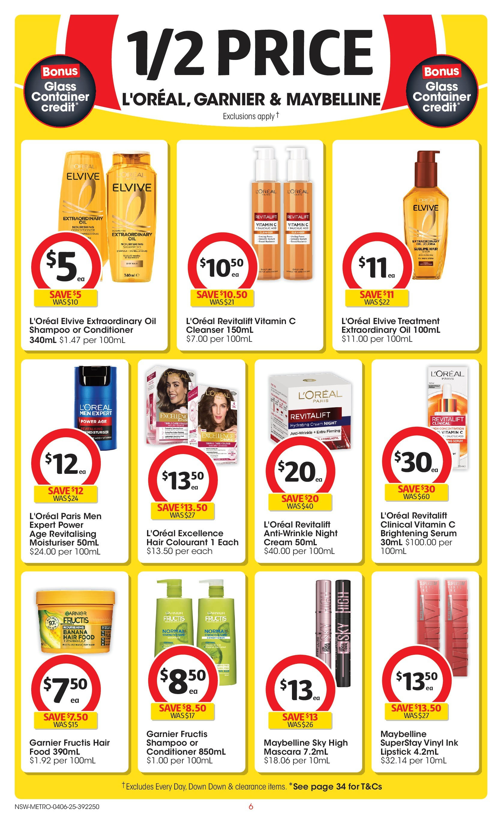 ﻿﻿Coles catalogue valid from 04/06/2025 > Online Australia | Page: 6 | Products: Cuisses de grenouille, Mascara, Moisturiser, Treatment