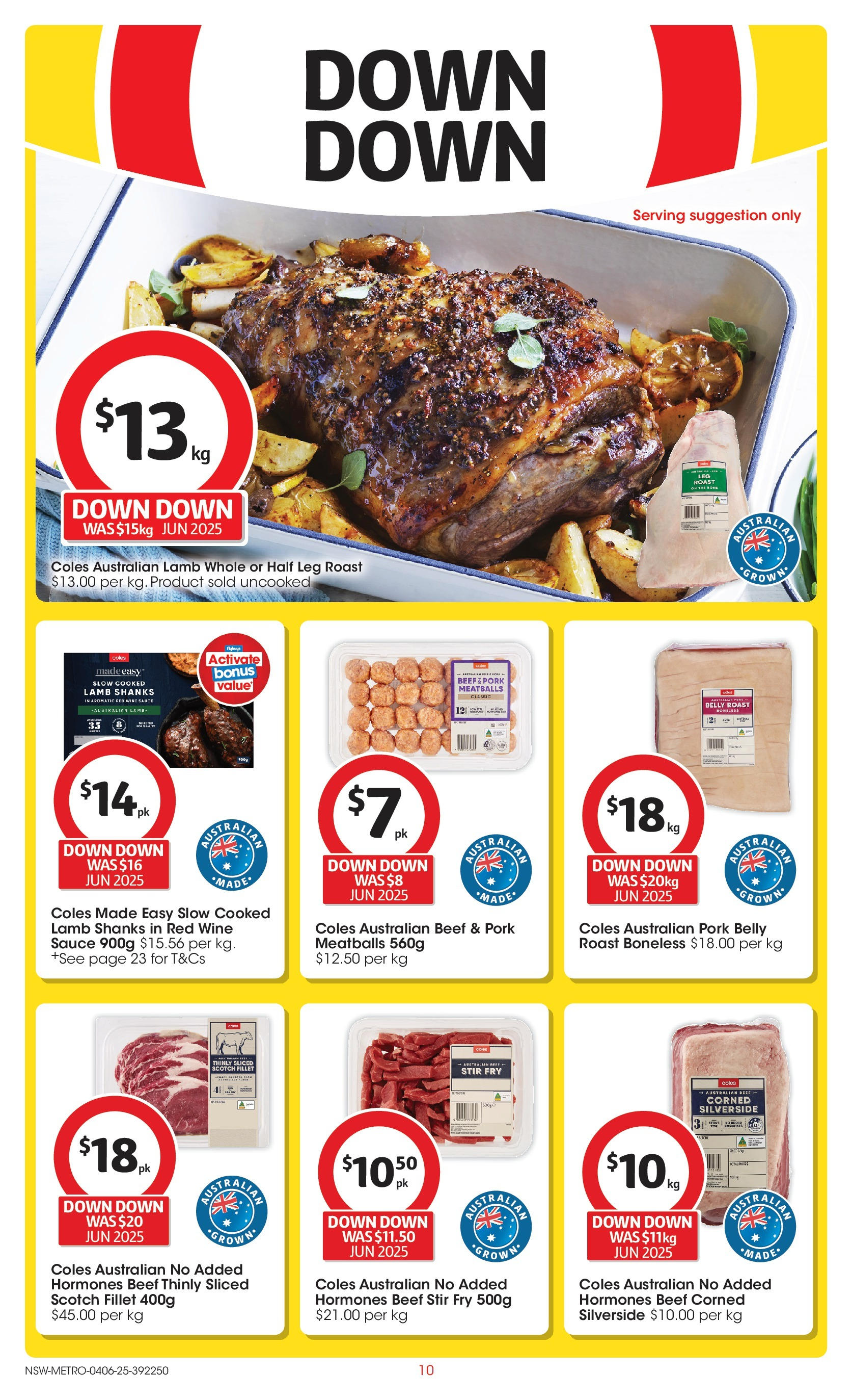 ﻿﻿Coles catalogue valid from 04/06/2025 > Online Australia | Page: 10 | Products: Lamb, Remorque moto, Sauce, Allée de jardin à dérouler