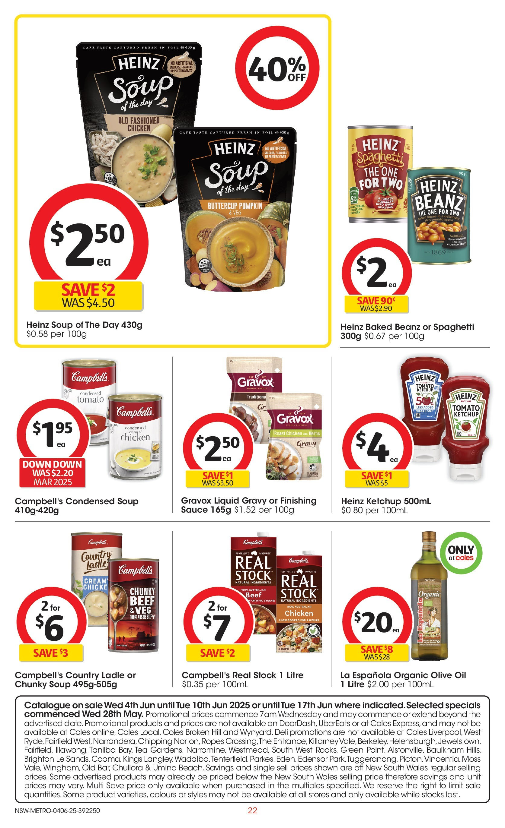 ﻿﻿Coles catalogue valid from 04/06/2025 > Online Australia | Page: 22 | Products: Oil, Poitrine de porc, Allée de jardin à dérouler, Calamar frais