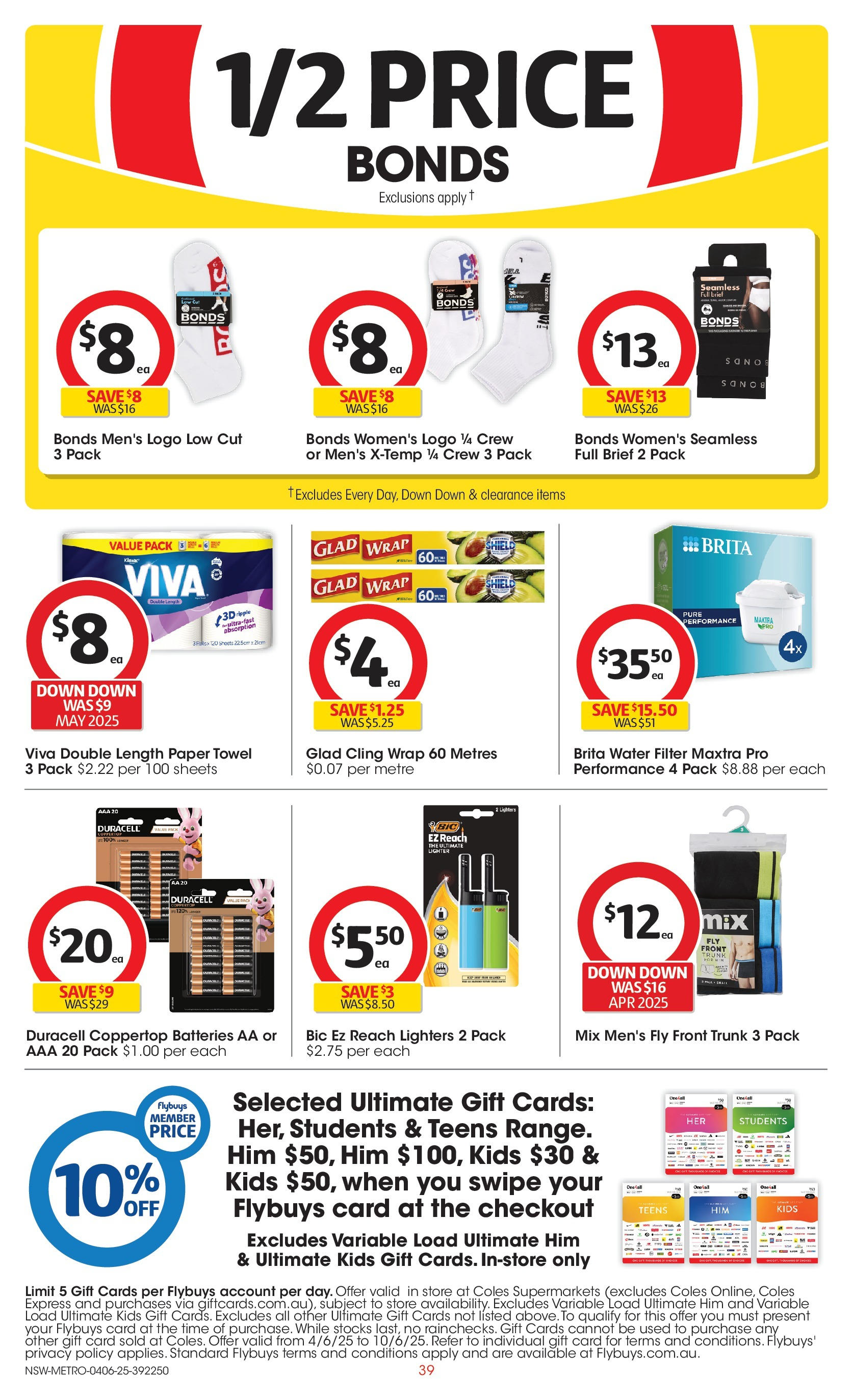 ﻿﻿Coles catalogue valid from 04/06/2025 > Online Australia | Page: 39 | Products: Water, Batteries