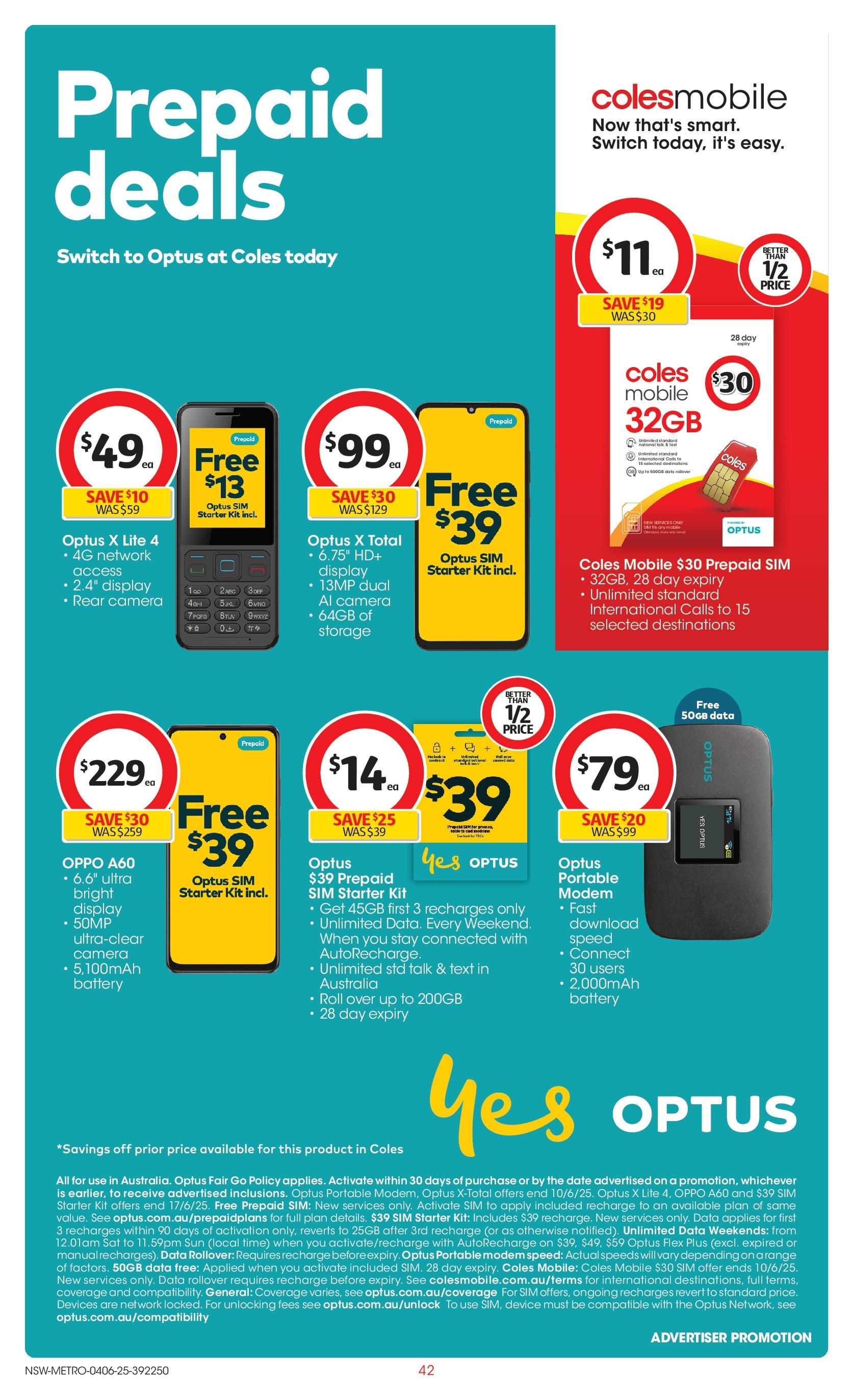 ﻿﻿Coles catalogue valid from 04/06/2025 > Online Australia | Page: 42 | Products: Date, Device, Camera, Mobile