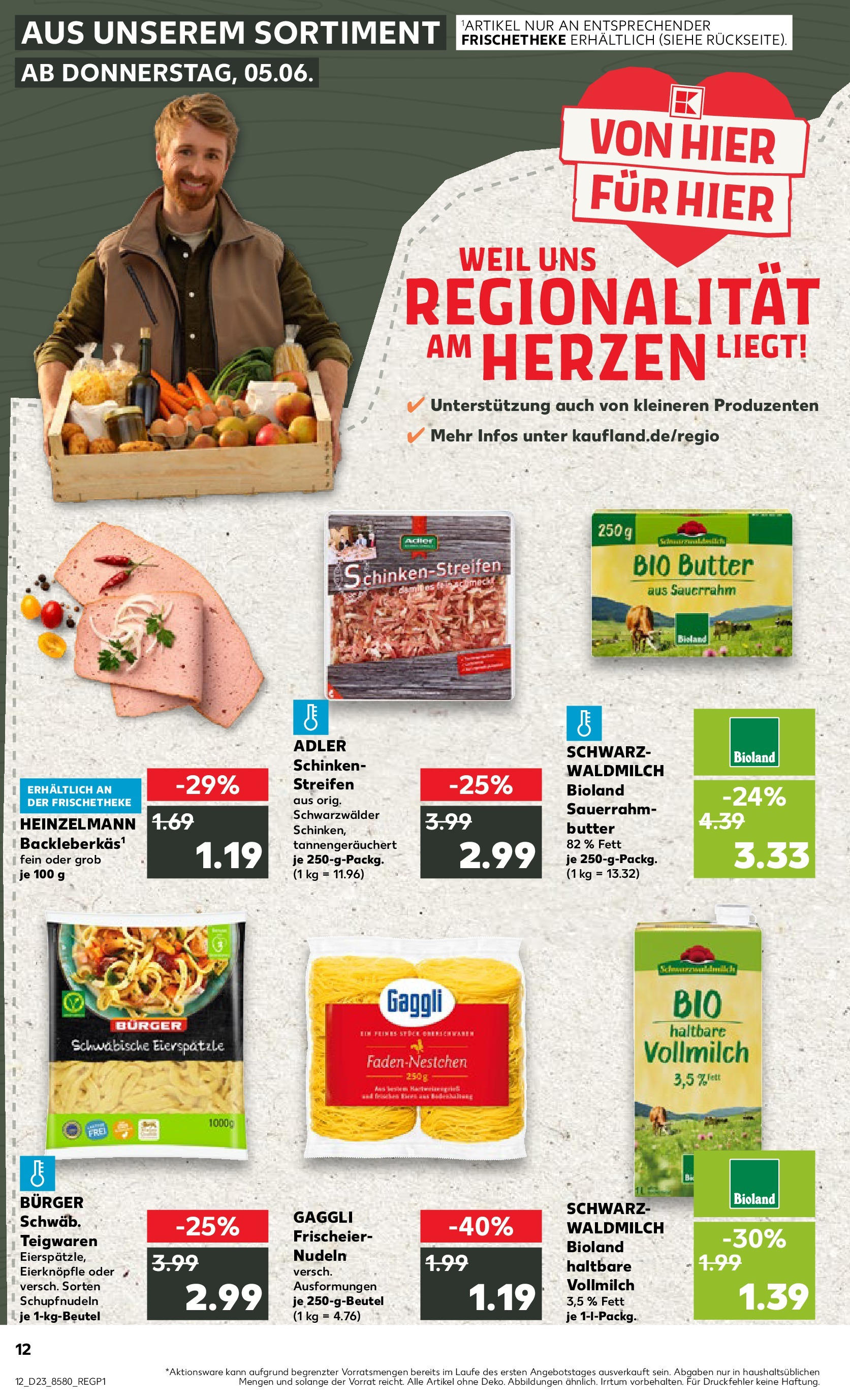 Kaufland prospekt Waldshut-Tiengen (ab 05.06.2025) » Angebote Online | Seite: 12 | Produkte: Butter, Pasta, Nudeln, Sauerrahm Kaufland prospekt Waldshut-Tiengen (ab 05.06.2025) » Angebote Online zum Blättern | Seite: 12 | Produkte: Butter, Pasta, Nudeln, Sauerrahm