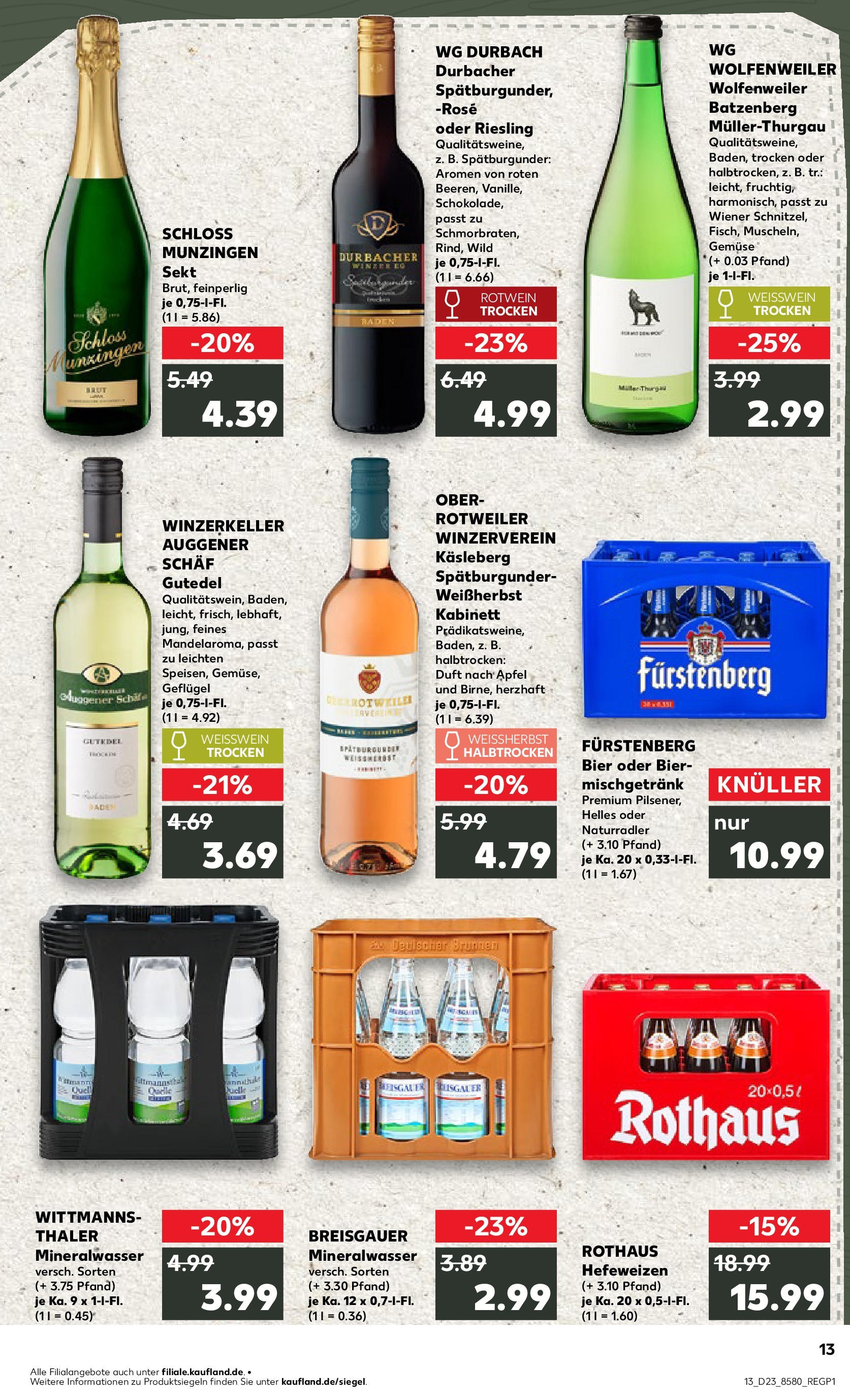 Kaufland prospekt Waldshut-Tiengen (ab 05.06.2025) » Angebote Online | Seite: 13 | Produkte: Bier, Weißwein, Rotwein, Mineralwasser Kaufland prospekt Waldshut-Tiengen (ab 05.06.2025) » Angebote Online zum Blättern | Seite: 13 | Produkte: Bier, Weißwein, Rotwein, Mineralwasser