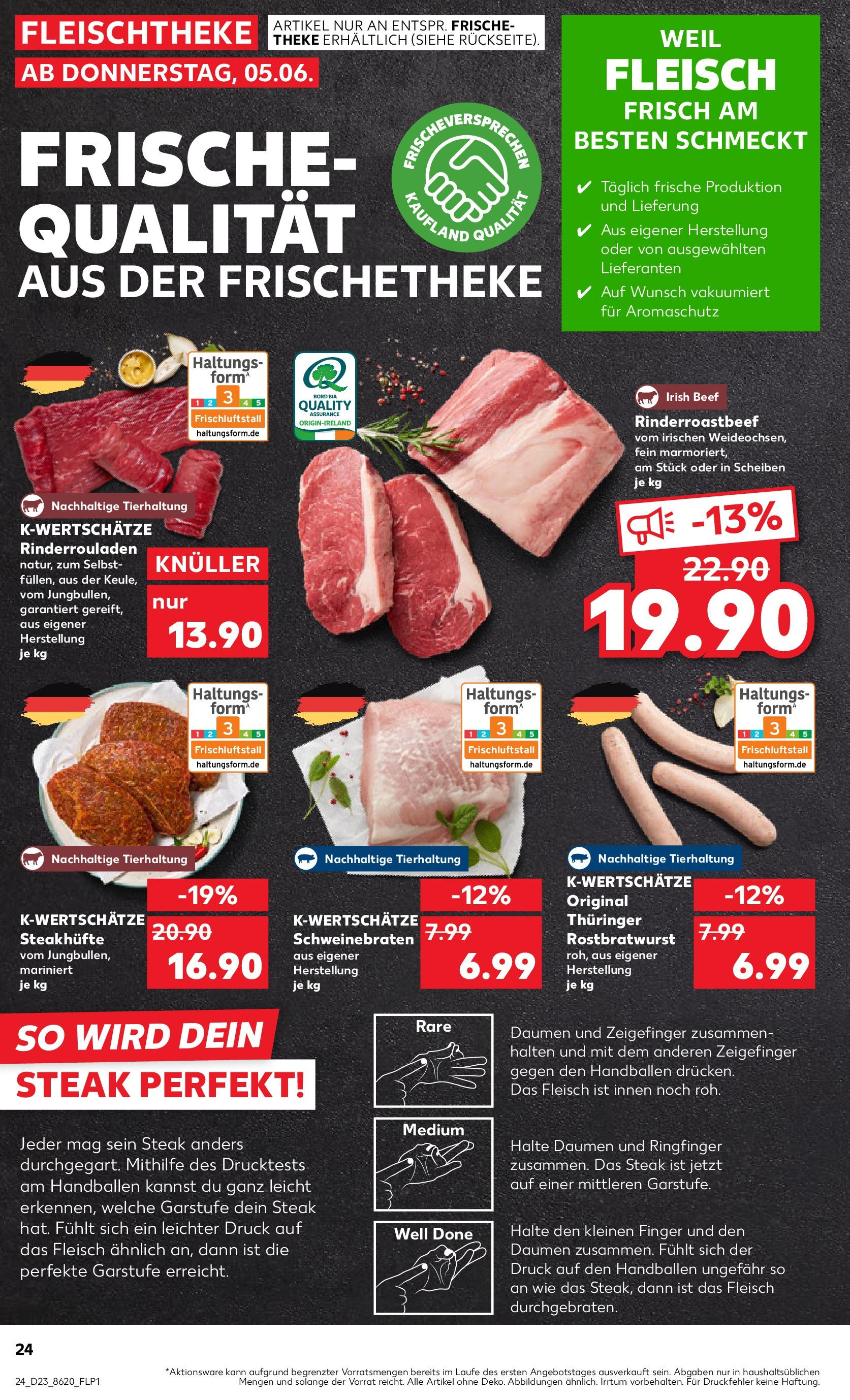 Kaufland prospekt Essen (ab 05.06.2025) » Angebote Online | Seite: 24 | Produkte: Rinderrouladen, Theke, Steak, Fleisch Kaufland prospekt Essen (ab 05.06.2025) » Angebote Online zum Blättern | Seite: 24 | Produkte: Rinderrouladen, Theke, Steak, Fleisch