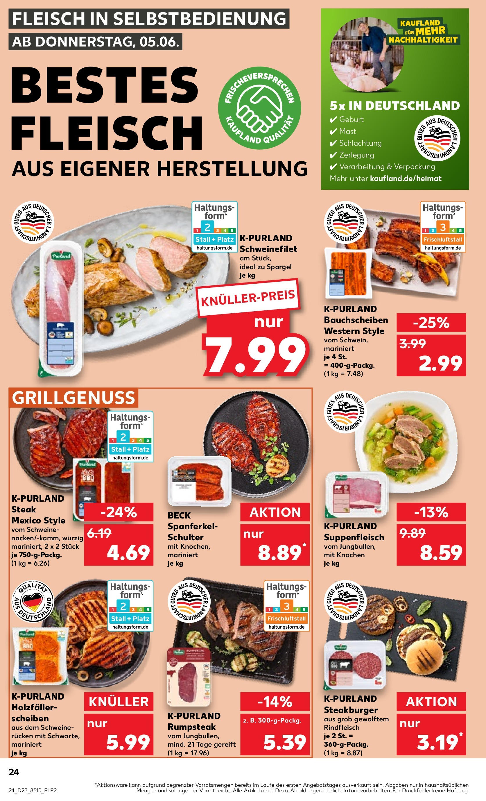 Prospekt Kaufland ab 05.06.2025 » Angebote und Werbung Online | Seite: 28 | Produkte: Rumpsteak, Suppenfleisch, Rindfleisch, Fleisch Prospekt Kaufland ab 05.06.2025 » Angebote Online zum Blättern | Seite: 28 | Produkte: Rumpsteak, Suppenfleisch, Rindfleisch, Fleisch