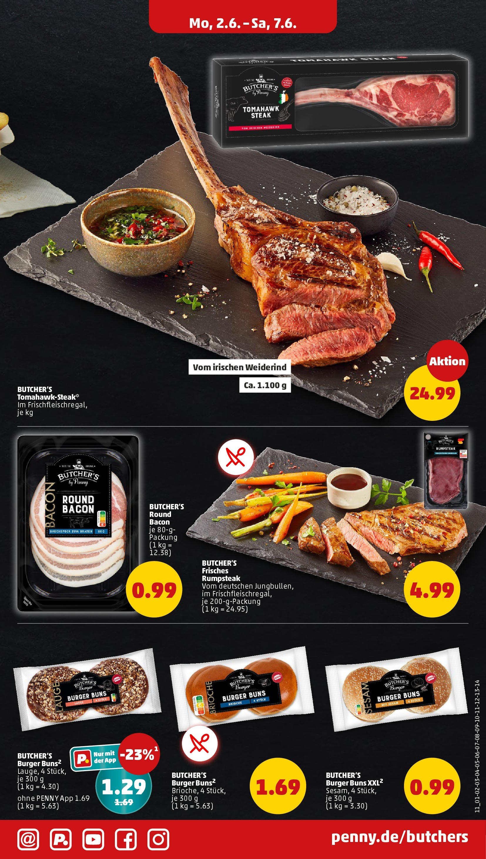 Penny - Penny: Wochenangebote (ab 01.06.2025) » Angebote Online | Seite: 13 | Produkte: Rumpsteak, Burger, Steak
