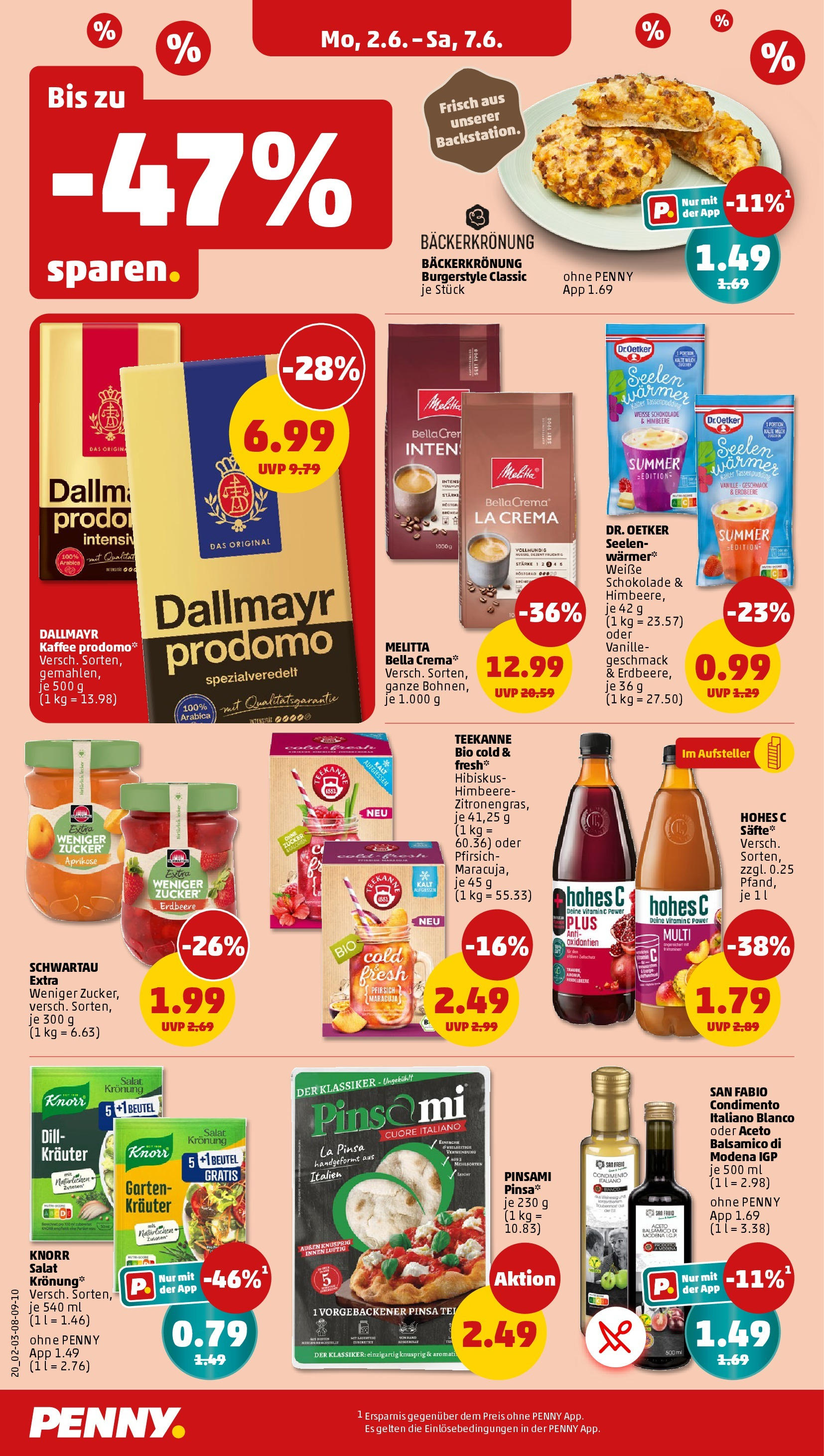 Penny - Penny: Wochenangebote (ab 01.06.2025) » Angebote Online | Seite: 22 | Produkte: Schokolade, Dallmayr, Hohes c, Pizza