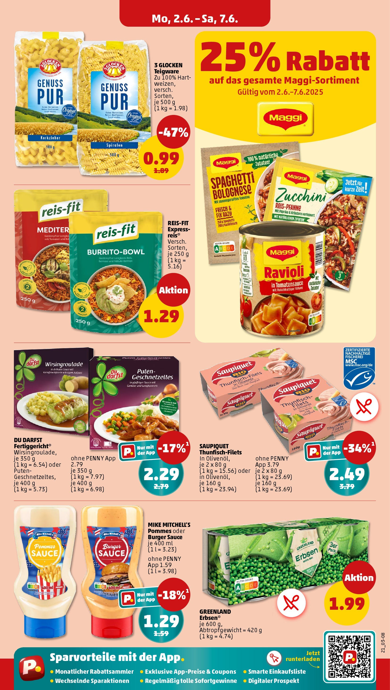 Penny - Penny: Wochenangebote (ab 01.06.2025) » Angebote Online | Seite: 23 | Produkte: Olivenol, Burger, Pasta, Hackfleisch