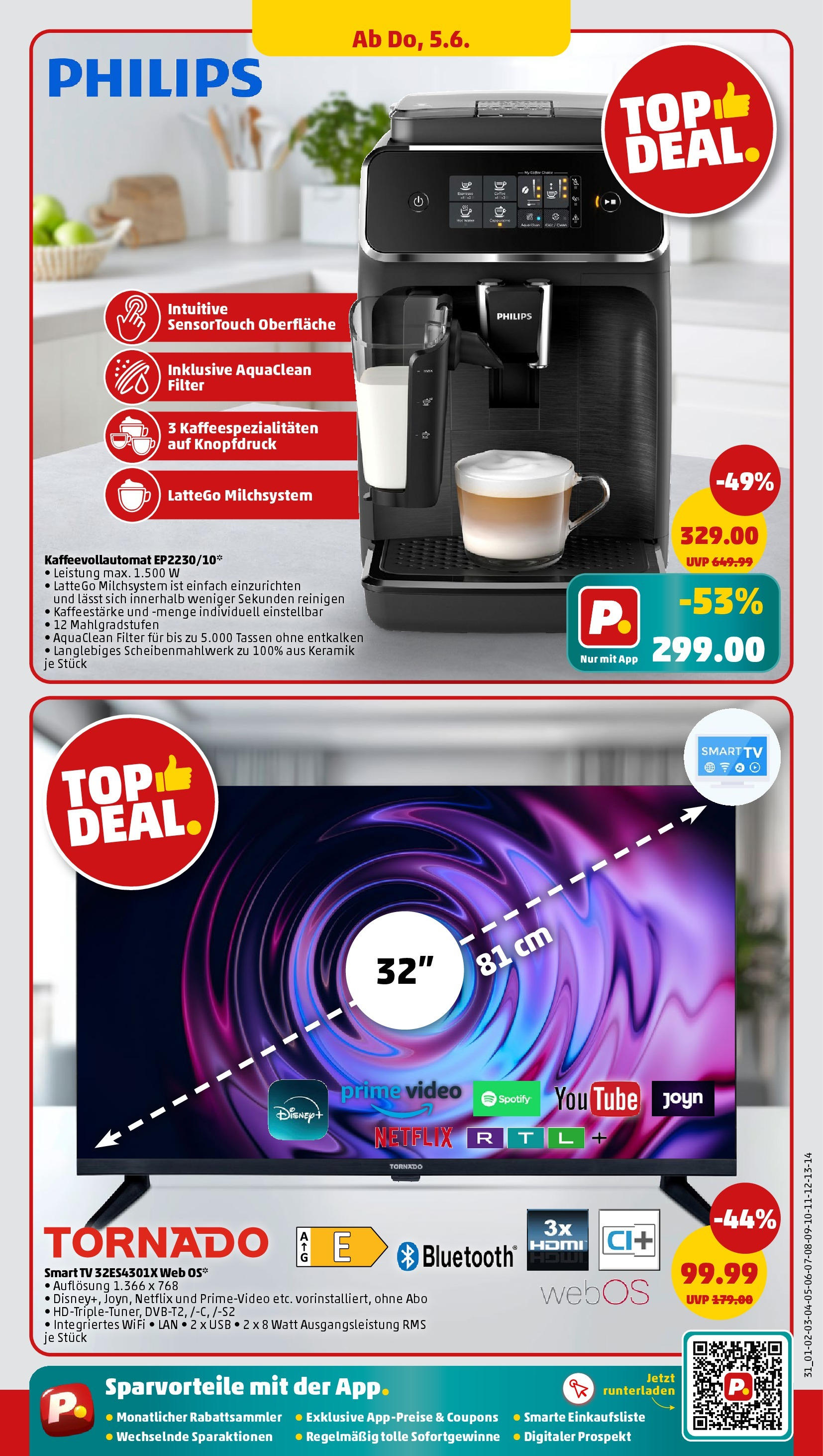 Penny - Penny: Wochenangebote (ab 01.06.2025) » Angebote Online | Seite: 33 | Produkte: USB, Kaffeevollautomat, TV, Video