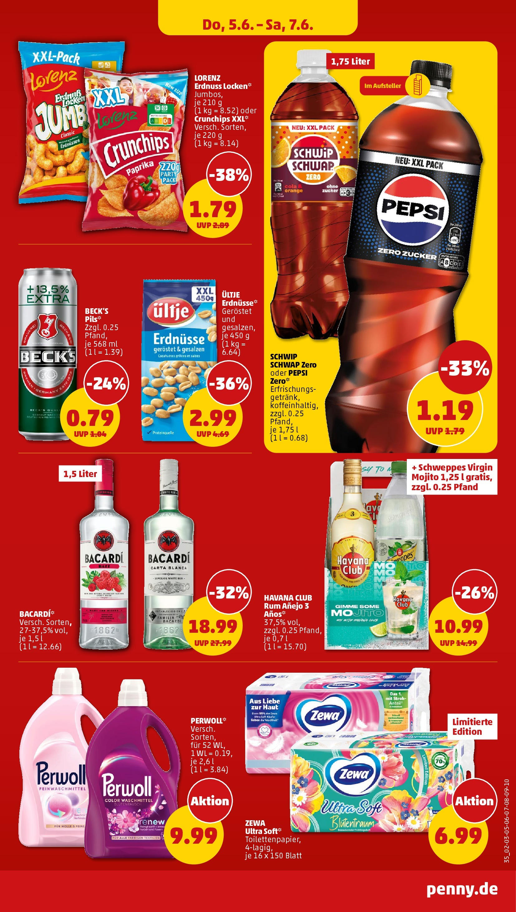 Penny - Penny: Wochenangebote (ab 01.06.2025) » Angebote Online | Seite: 37 | Produkte: Bacardi, Cola, Perwoll, Paprika