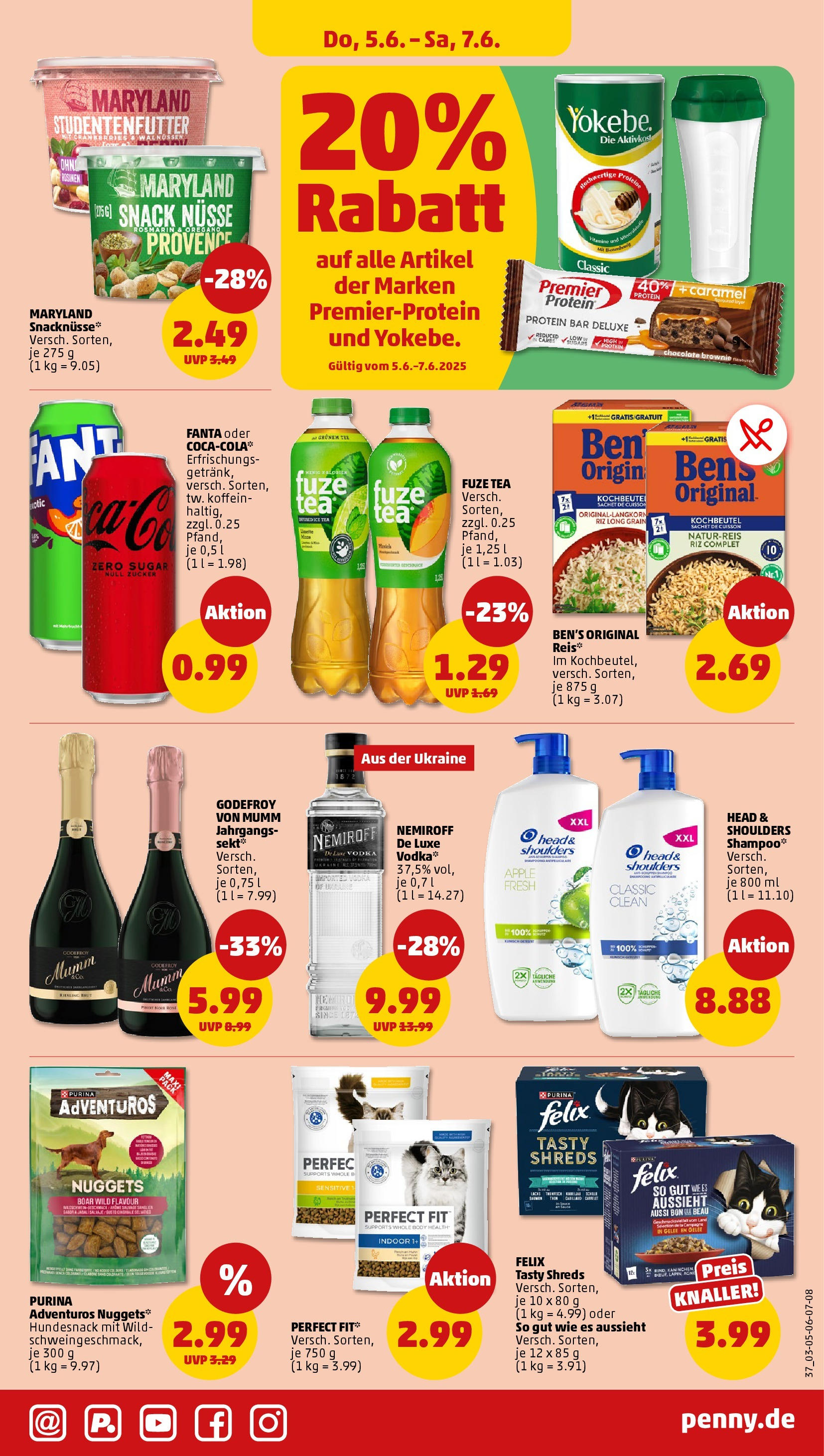 Penny - Penny: Wochenangebote (ab 01.06.2025) » Angebote Online | Seite: 39 | Produkte: Fuze tea, Apple, Rosinen, Nüsse